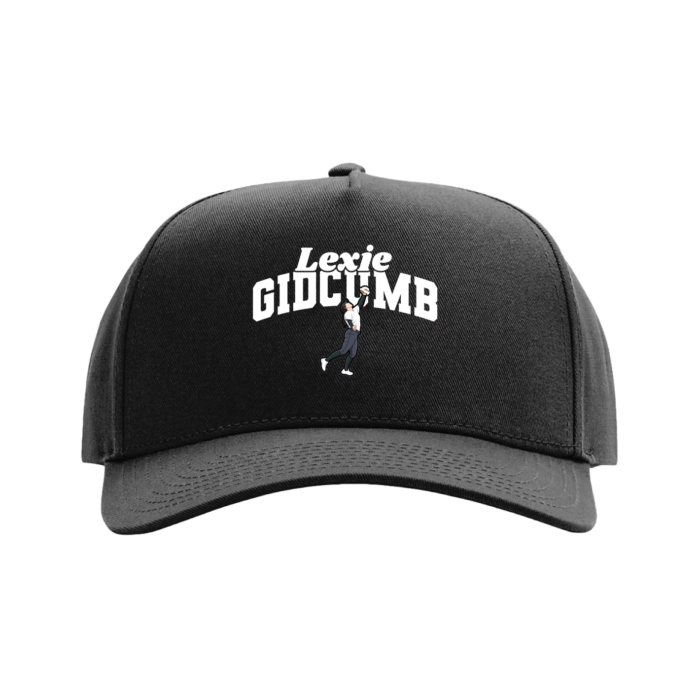 Full Fabric Five-Panel Champ Cap — Signature Arch in Black