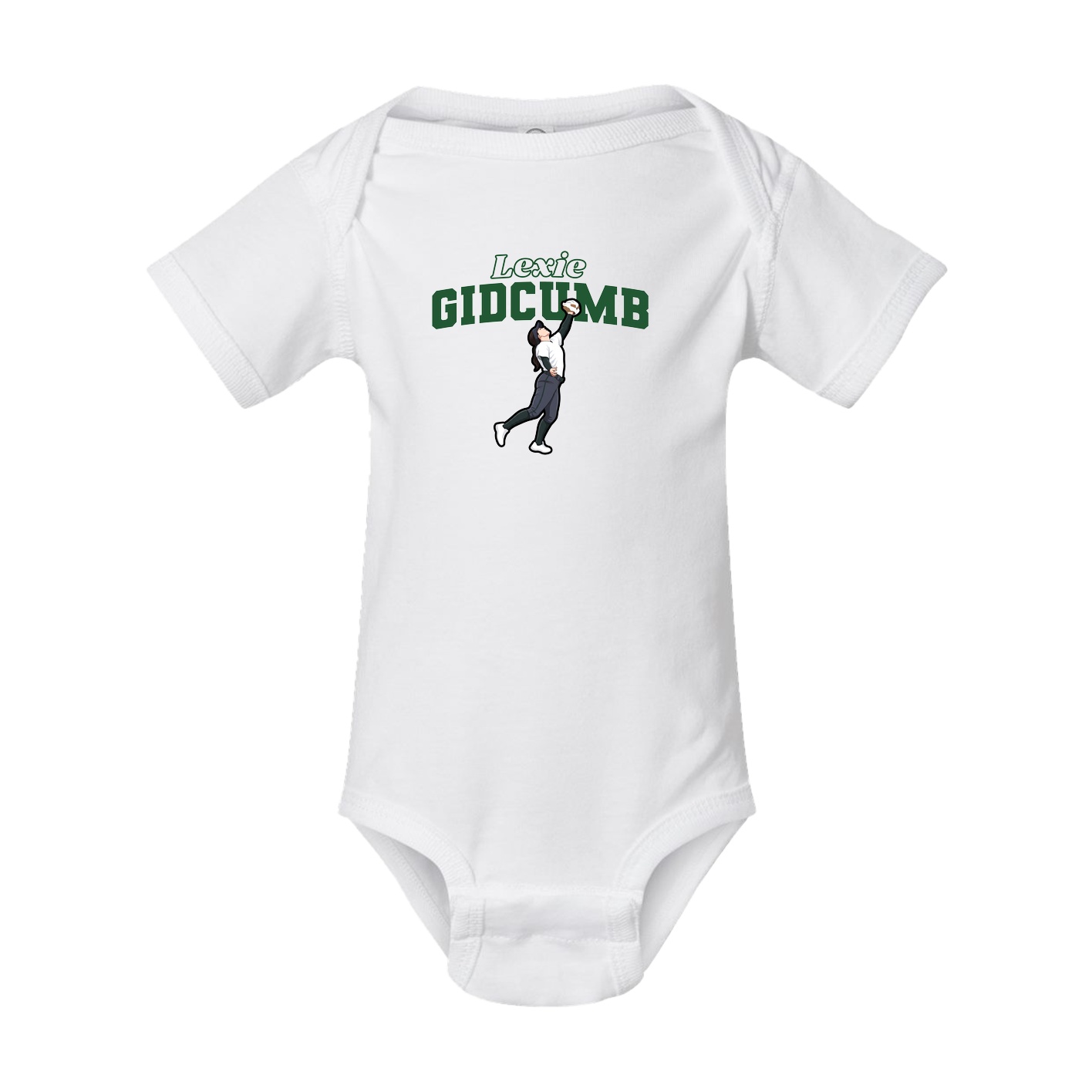 Baby Onesie — Name Arch in White