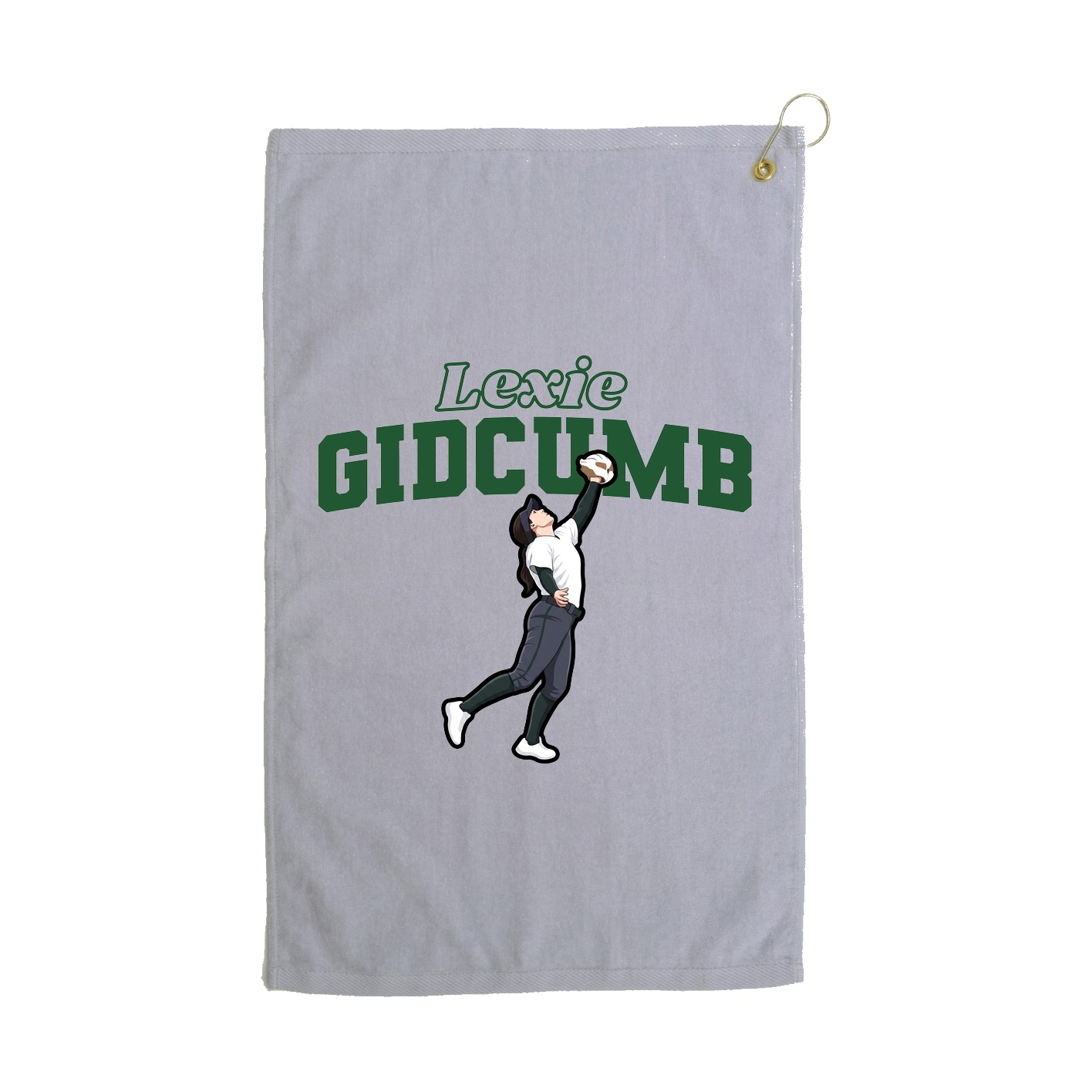 Golf Towel — Name Arch in Grey