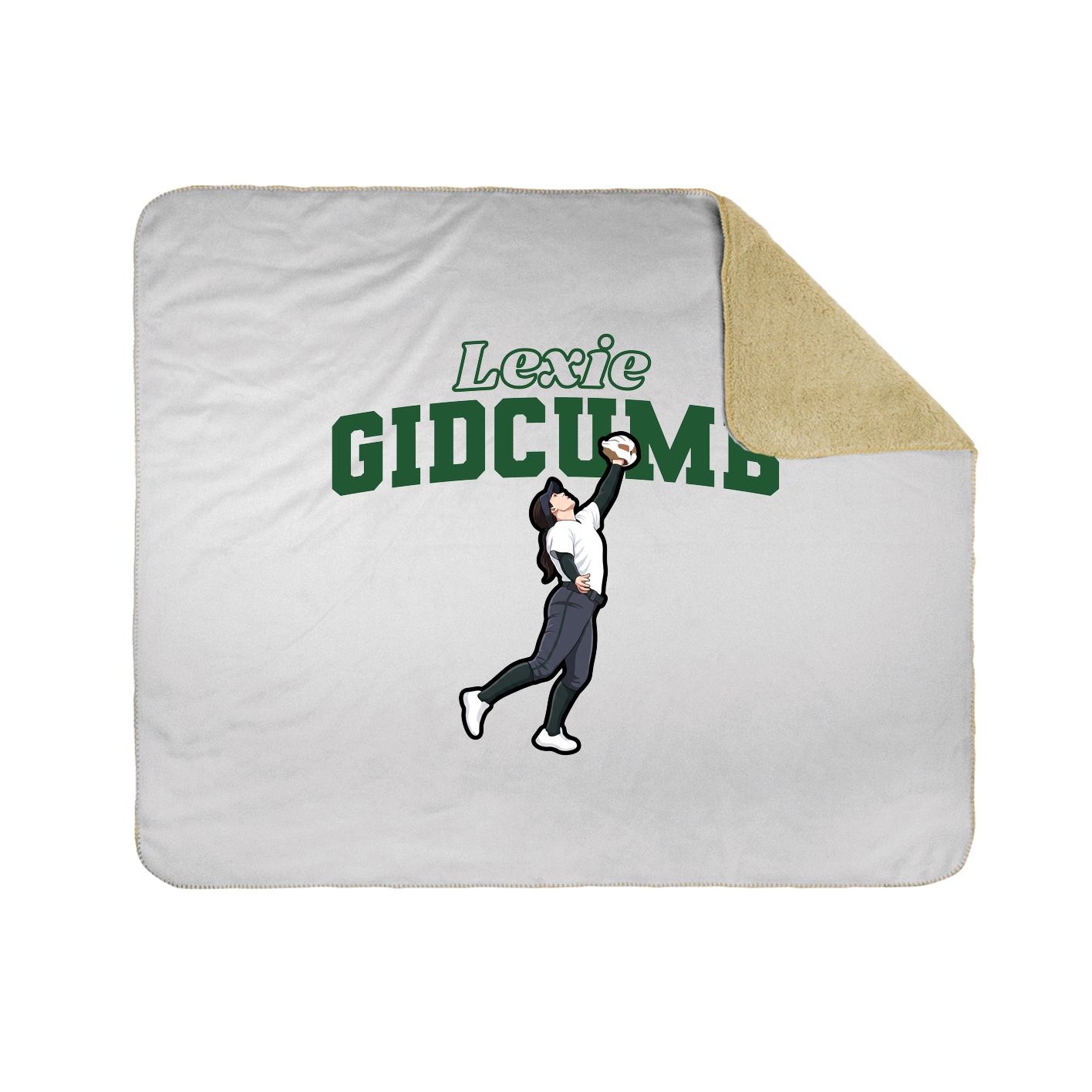 Throw Blanket — Name Arch in White