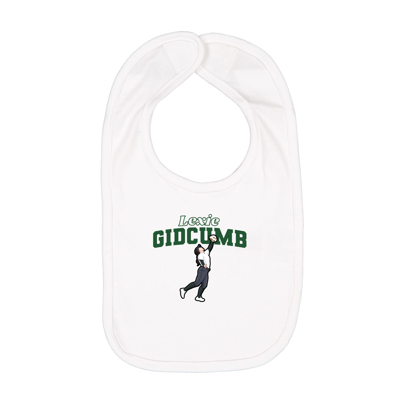 Infant Bib — Name Arch in White