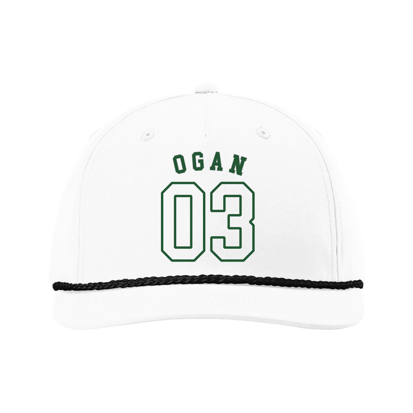 Five-Panel Classic Rope Cap — Shirsey Arch in White
