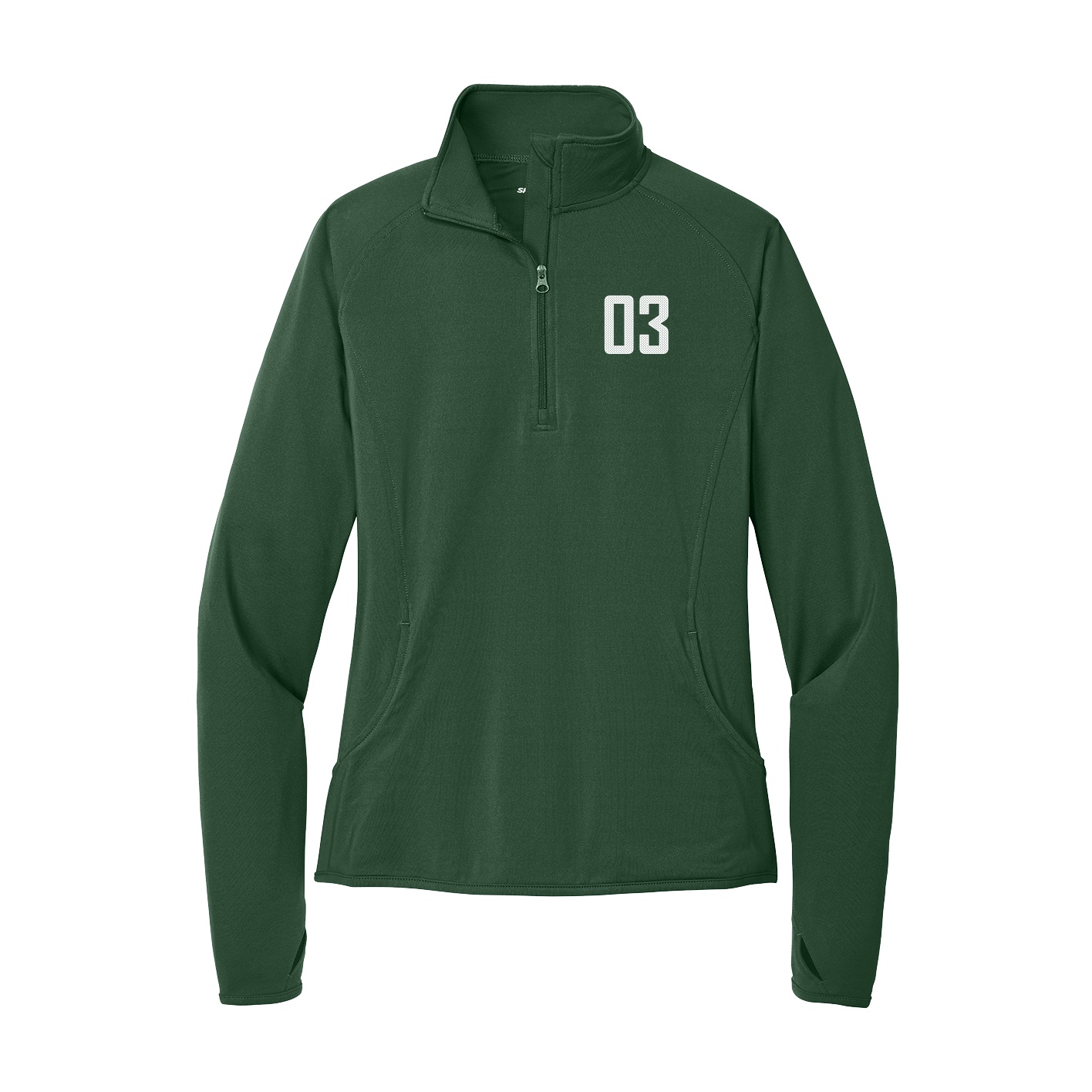 Women's Q-Zip Pullover — Front Shirsy in Green