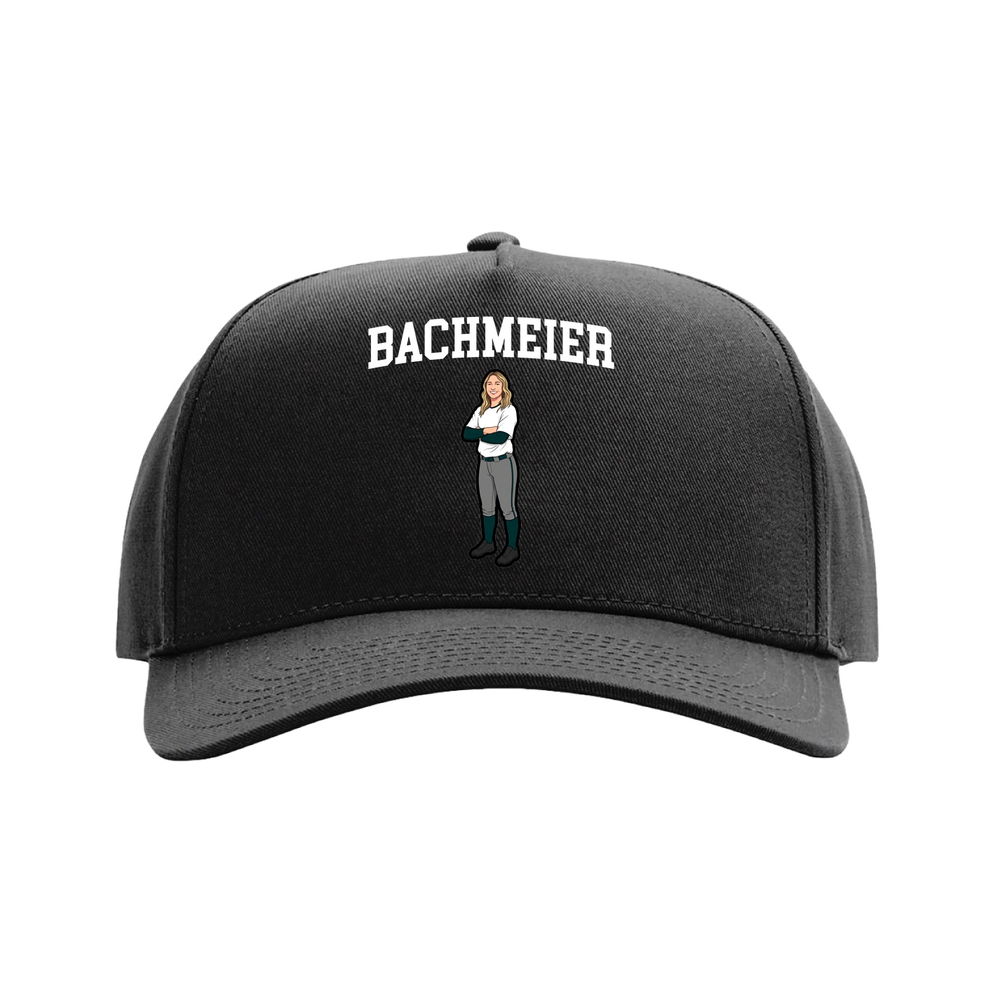 Full Fabric Five-Panel Champ Cap — Shirsey in Black