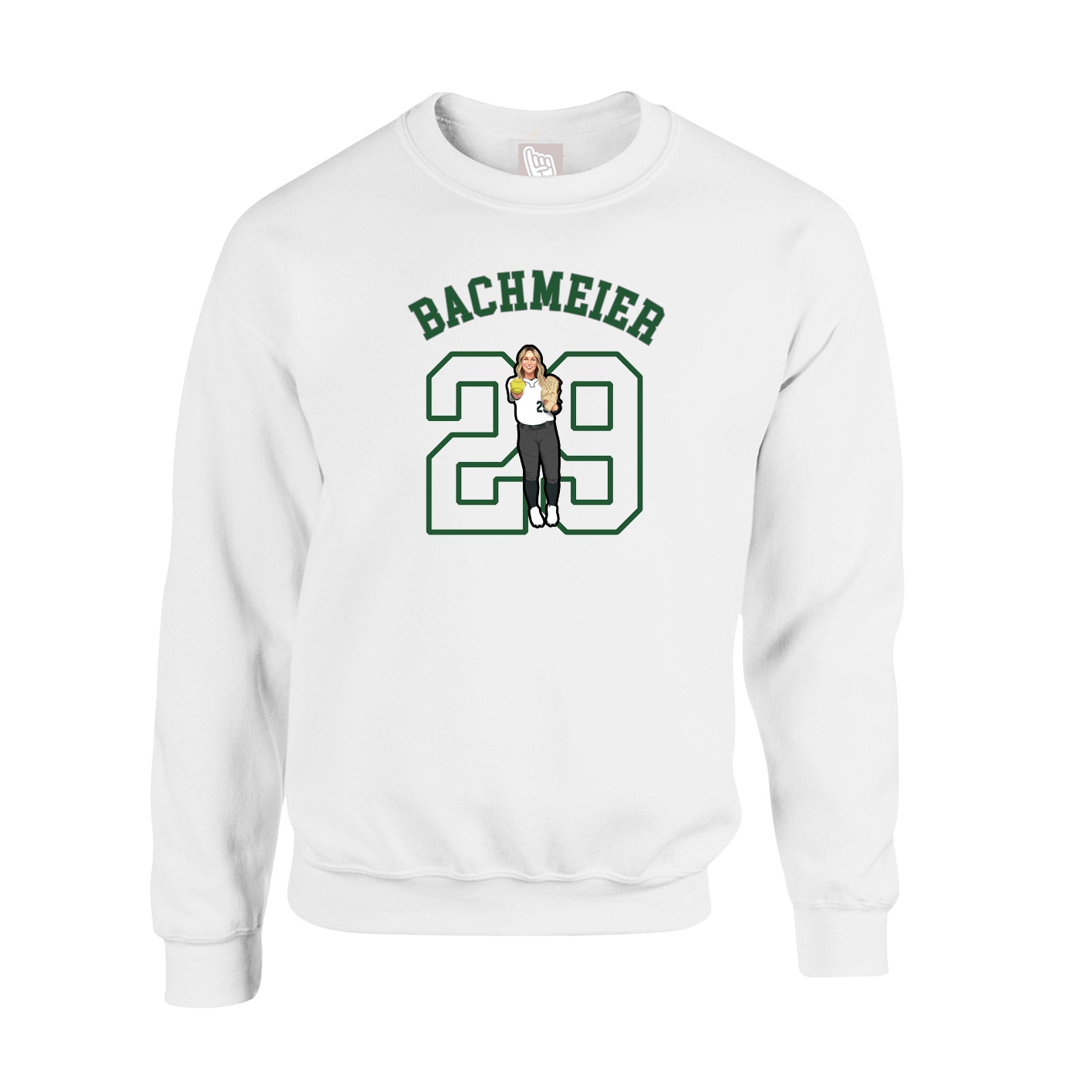 Fleece Crew — Shirsey Arch in White