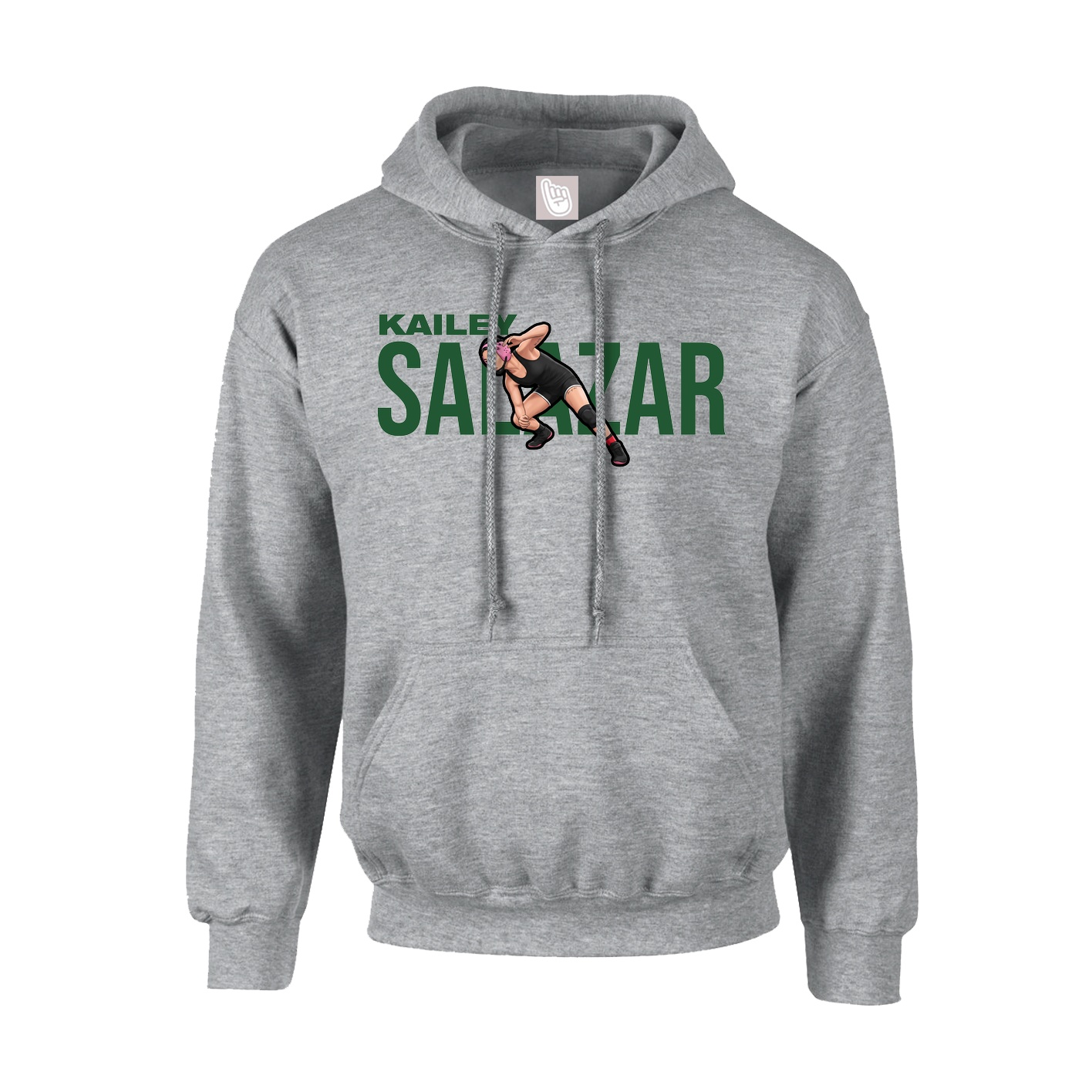 Hoodie — Player Name in Grey