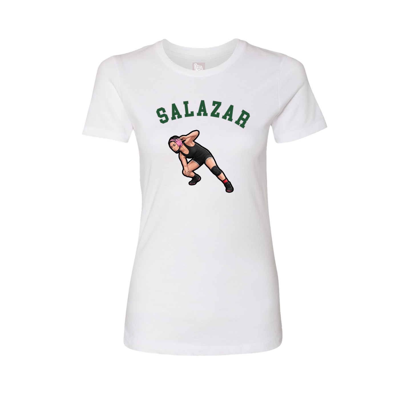 Fitted Women's Tee — Shirsey Arch in White