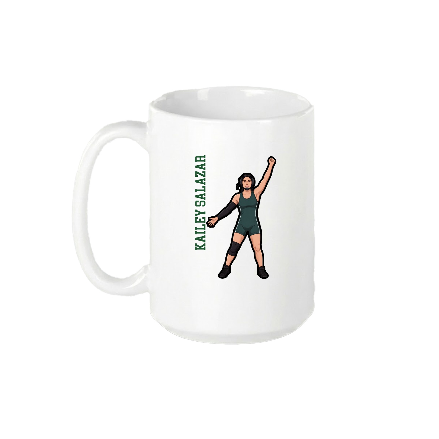 15oz Coffee Mug — Name Vertical in White