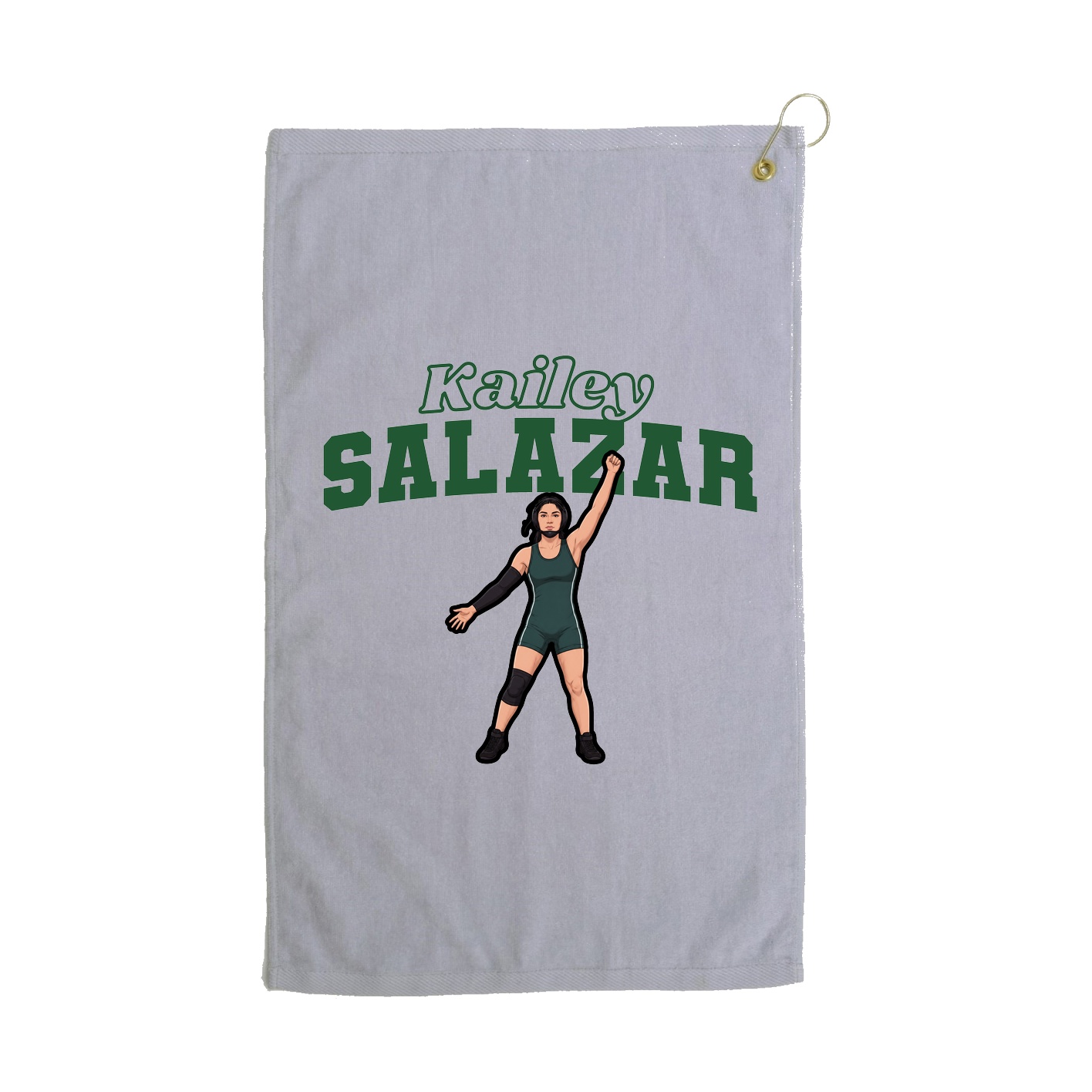 Golf Towel — Name Arch in Grey