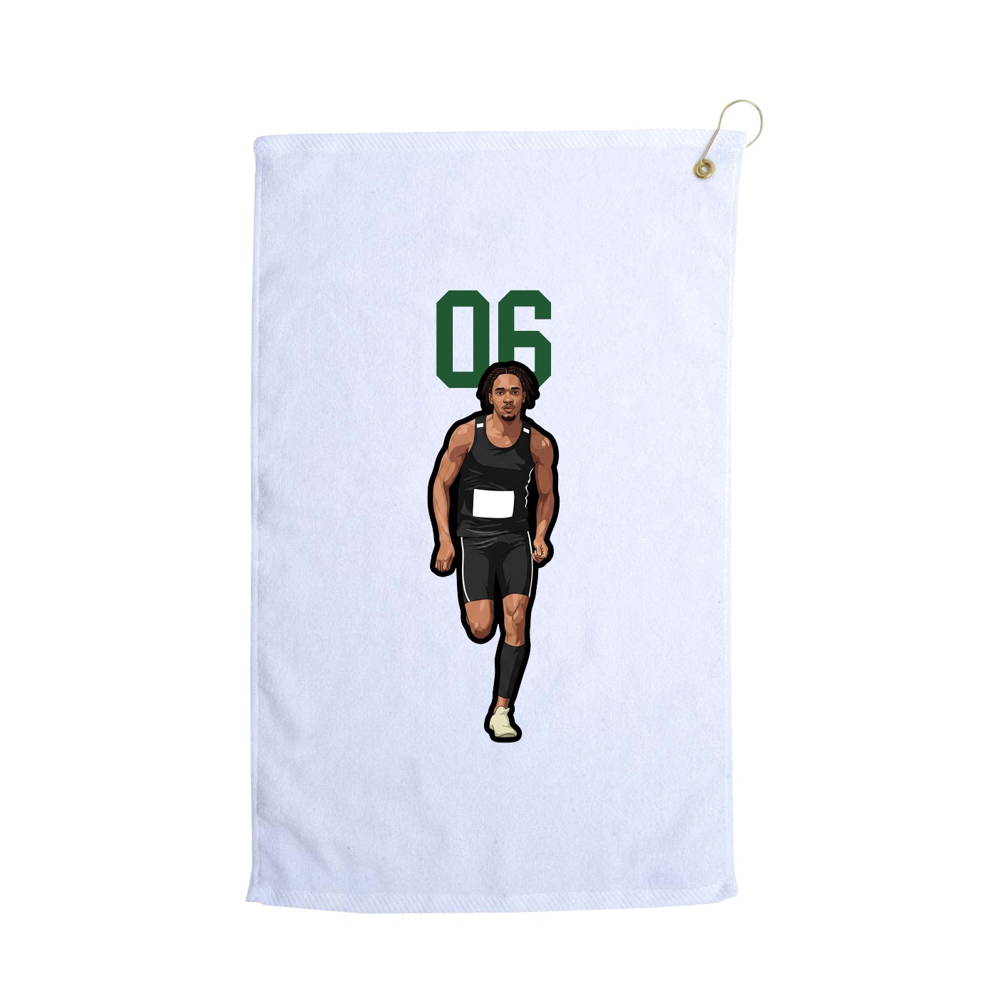 Golf Towel — Number Top in White