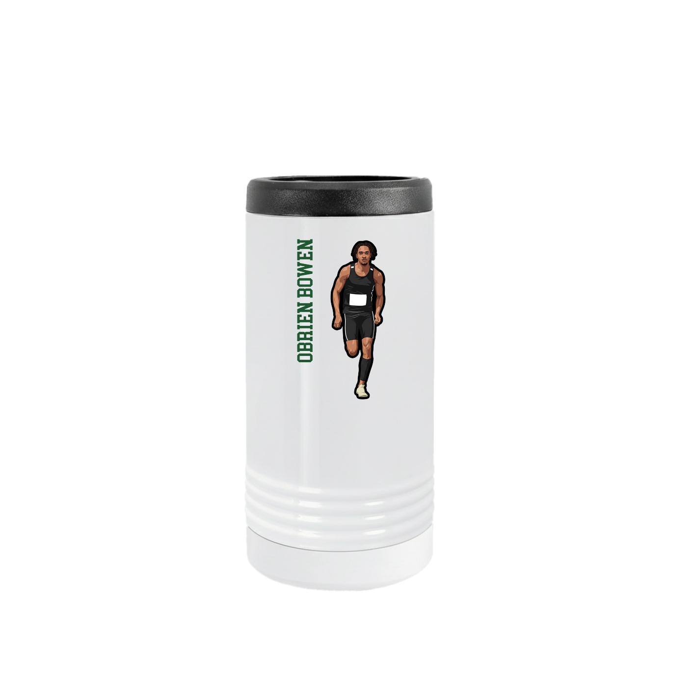 Slim Beverage Holder — Name Vertical in White