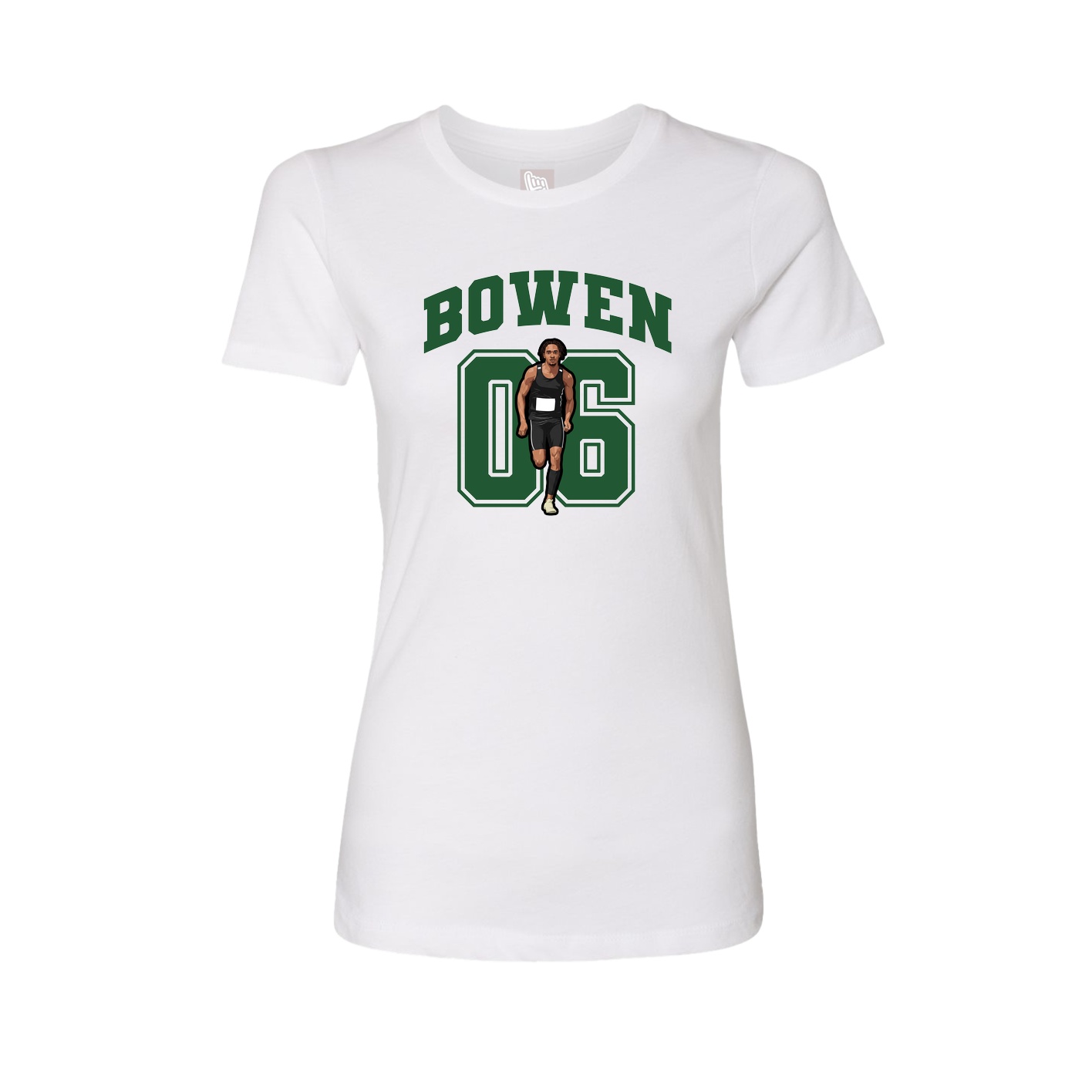 Fitted Women's Tee — Number in White