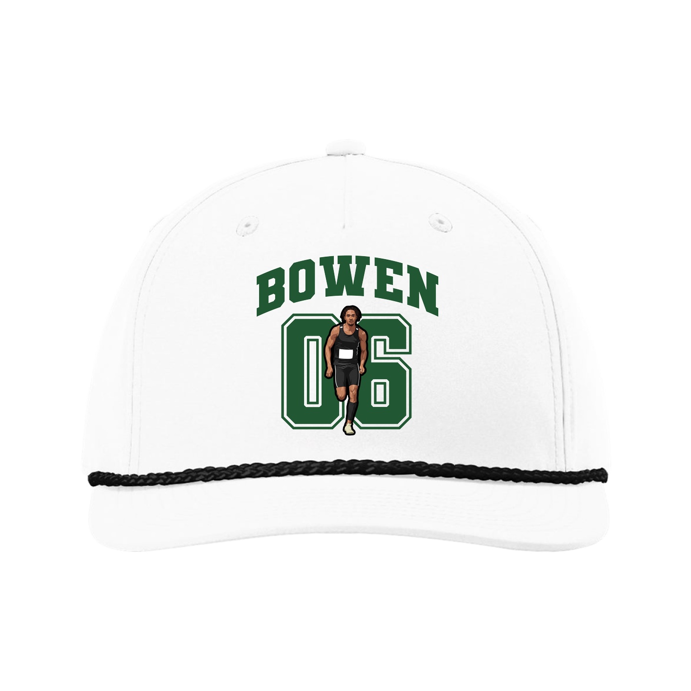 Five-Panel Classic Rope Cap — Number in White