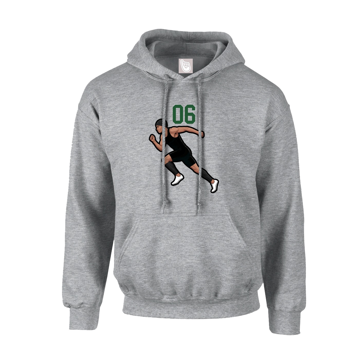 Youth Hoodie — Number Top in Grey