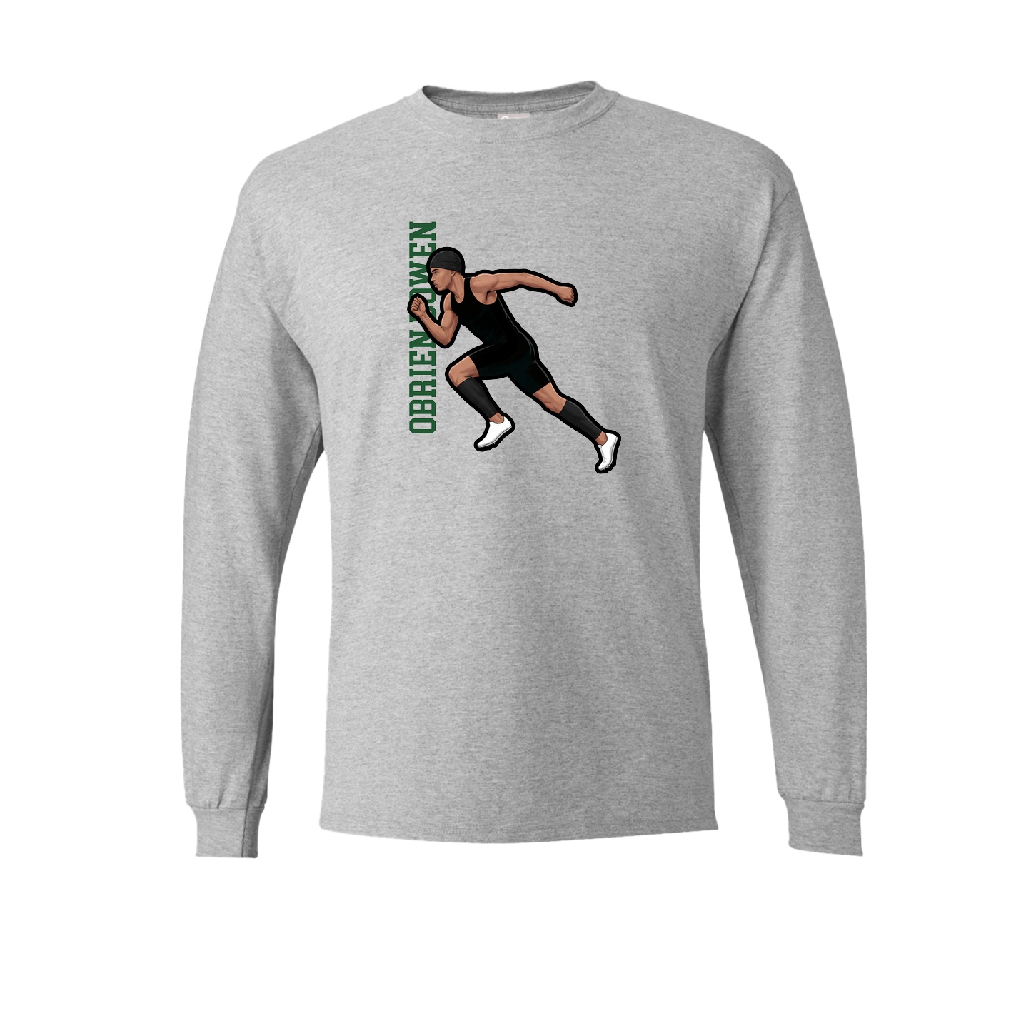 Long Sleeve Tee — Name Vertical in Grey