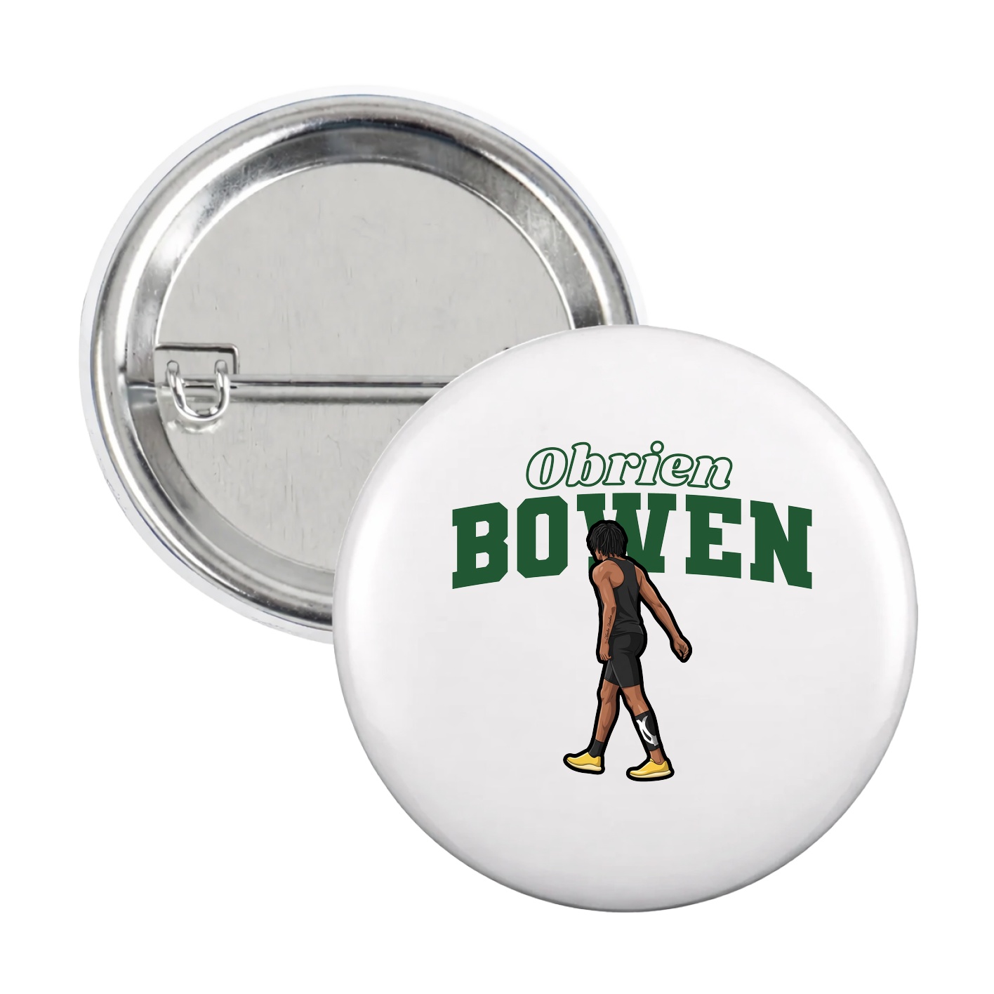 Game Day Button — Name Arch in White