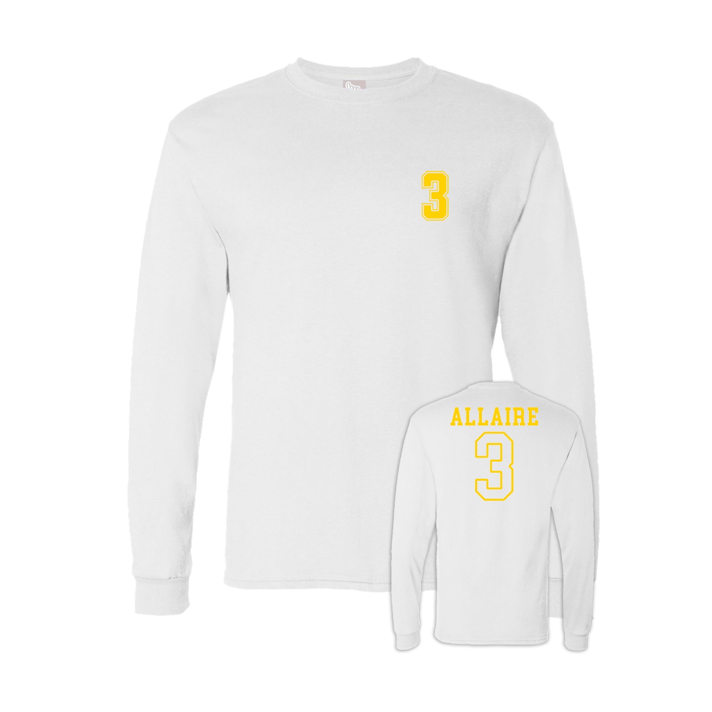 Long Sleeve Tee — Chest Back in White