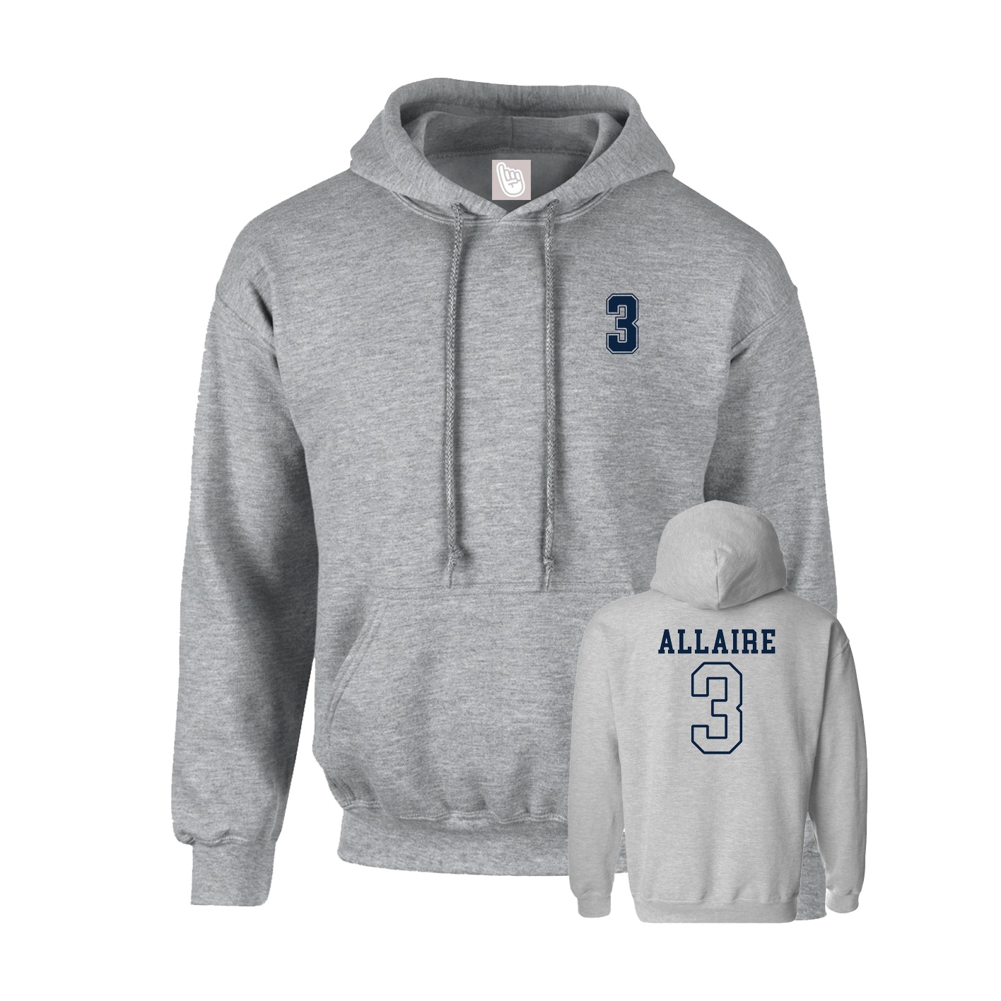 Youth Hoodie — Chest Back in Grey