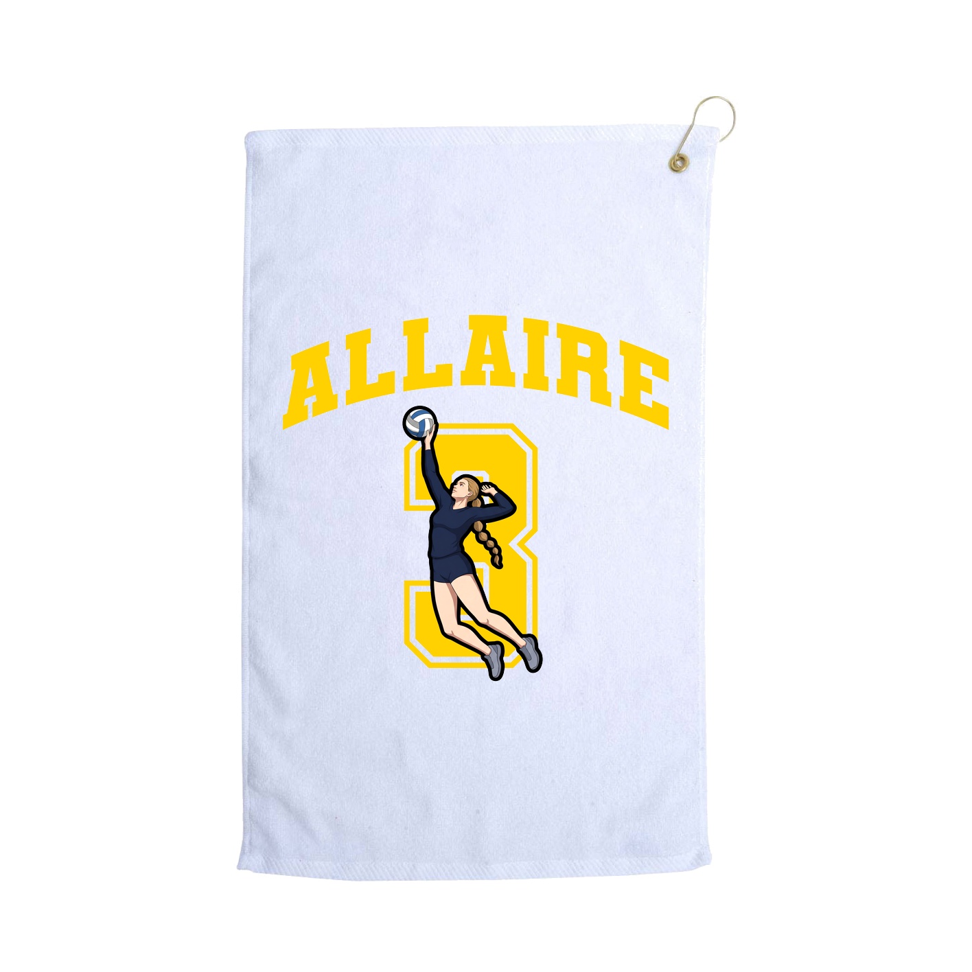Golf Towel — Number in White