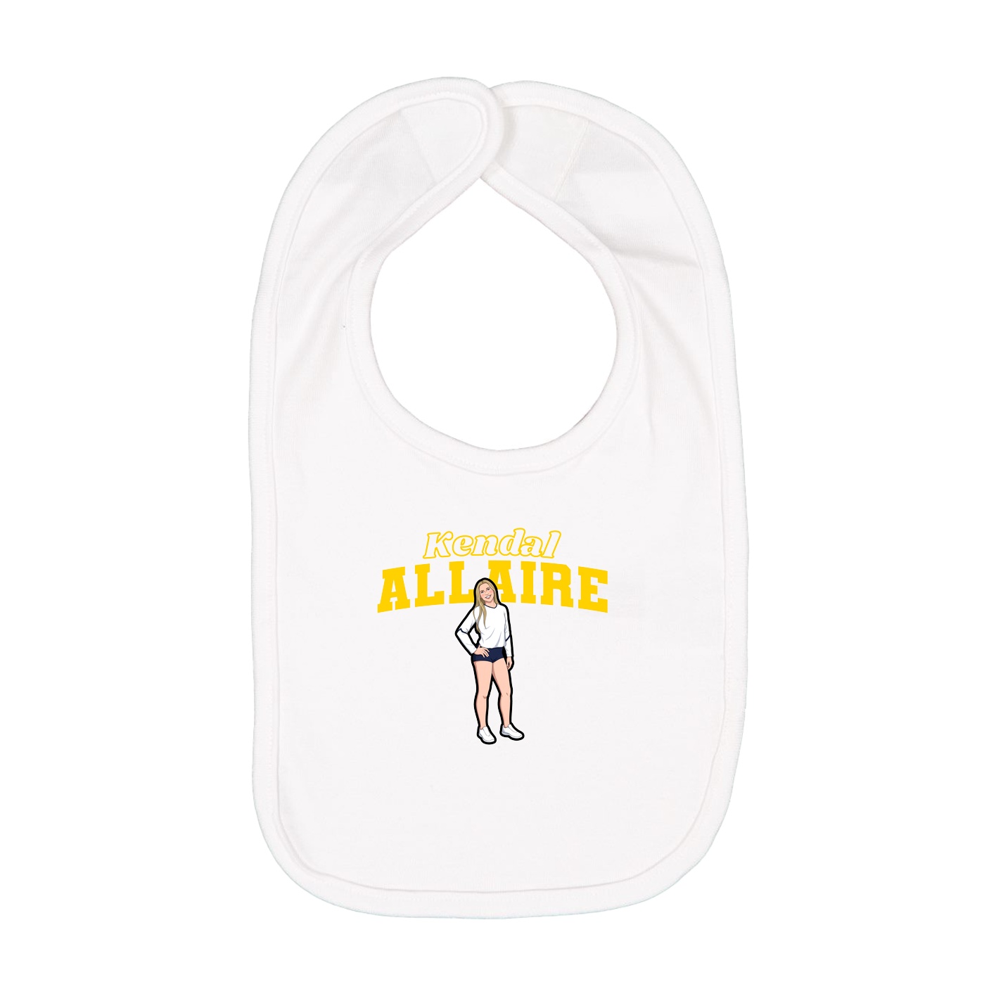 Infant Bib — Name Arch in White