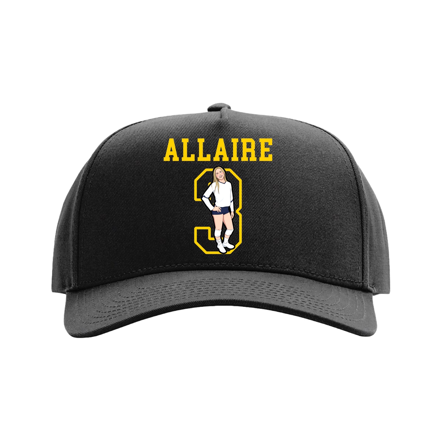 Full Fabric Five-Panel Champ Cap — Shirsey in Black