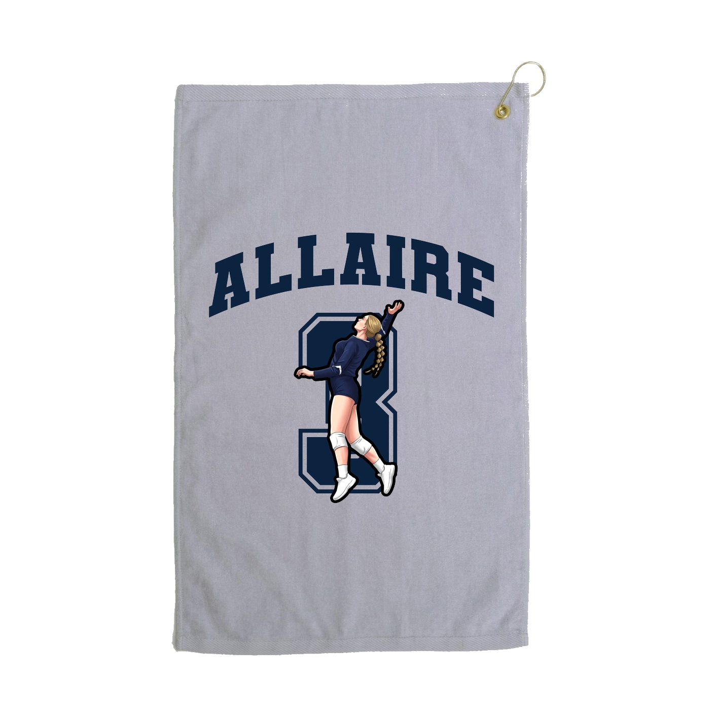 Golf Towel — Number in Grey