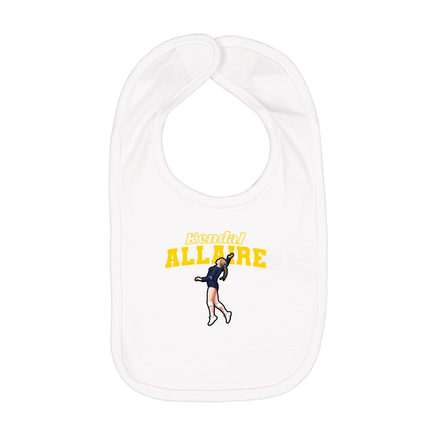Infant Bib — Name Arch in White