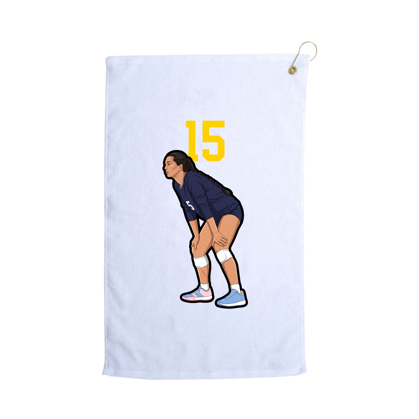 Golf Towel — Number Top in White