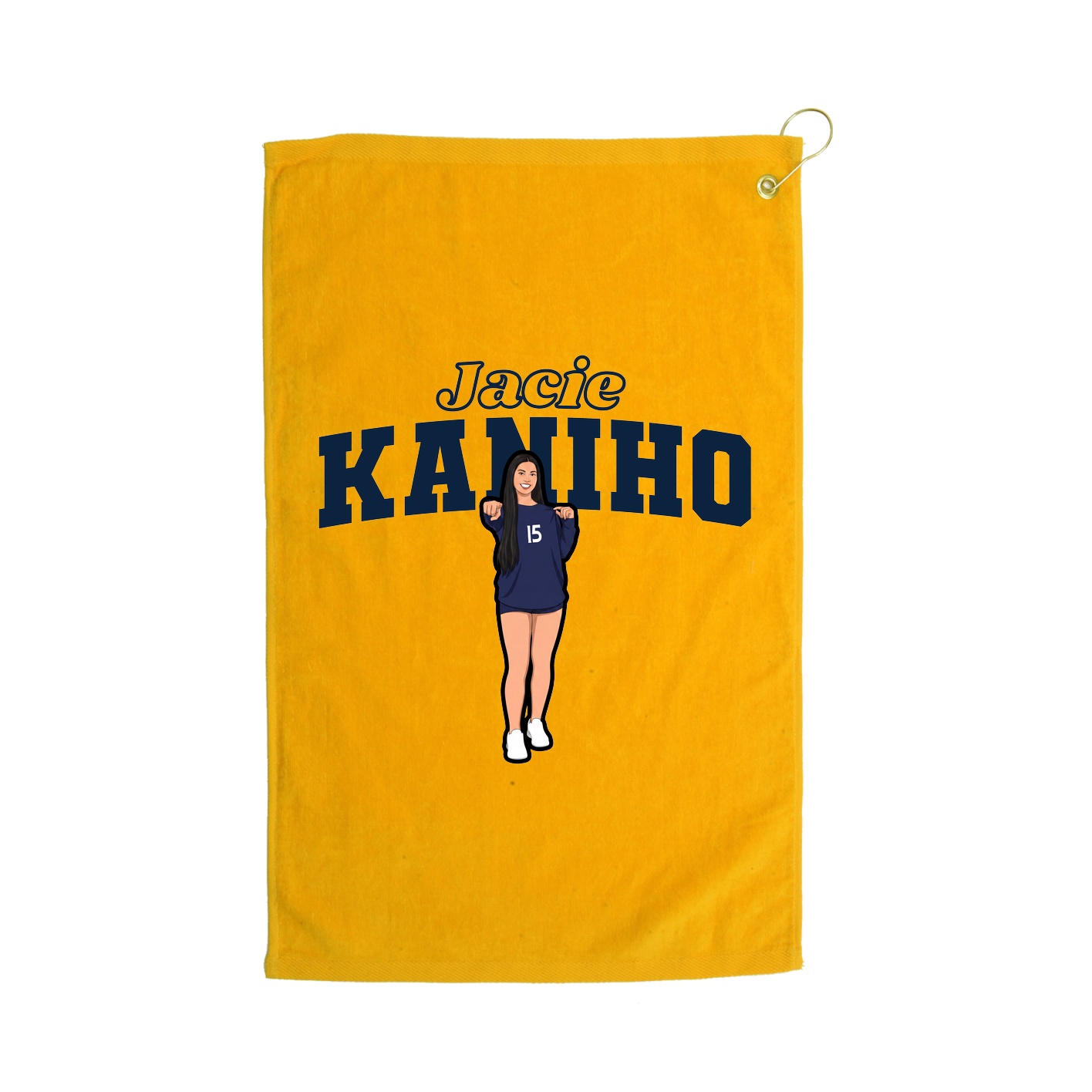 Golf Towel — Name Arch in Gold
