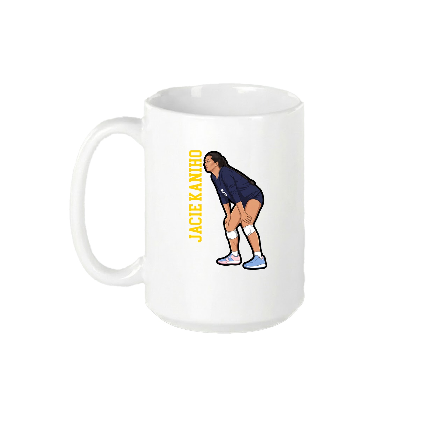 15oz Coffee Mug — Name Vertical in White