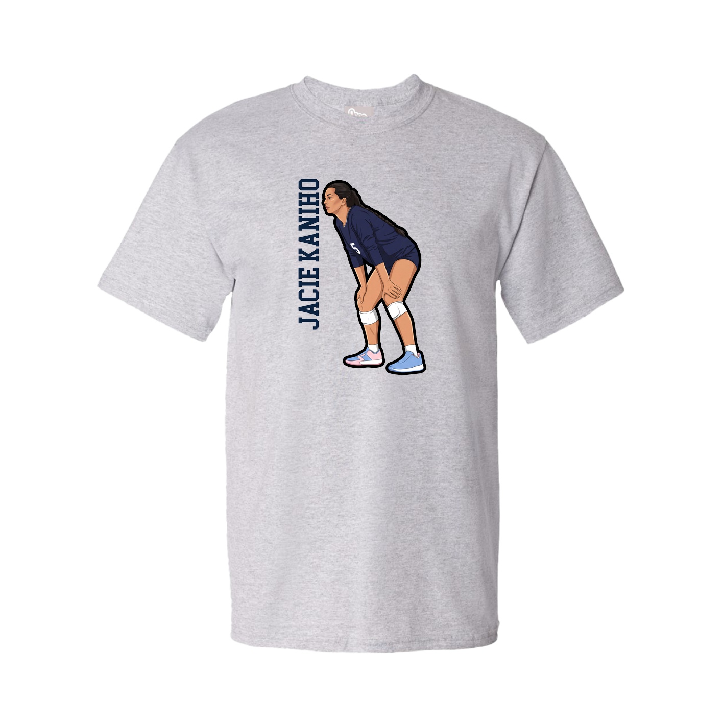 Tee — Name Vertical in Grey