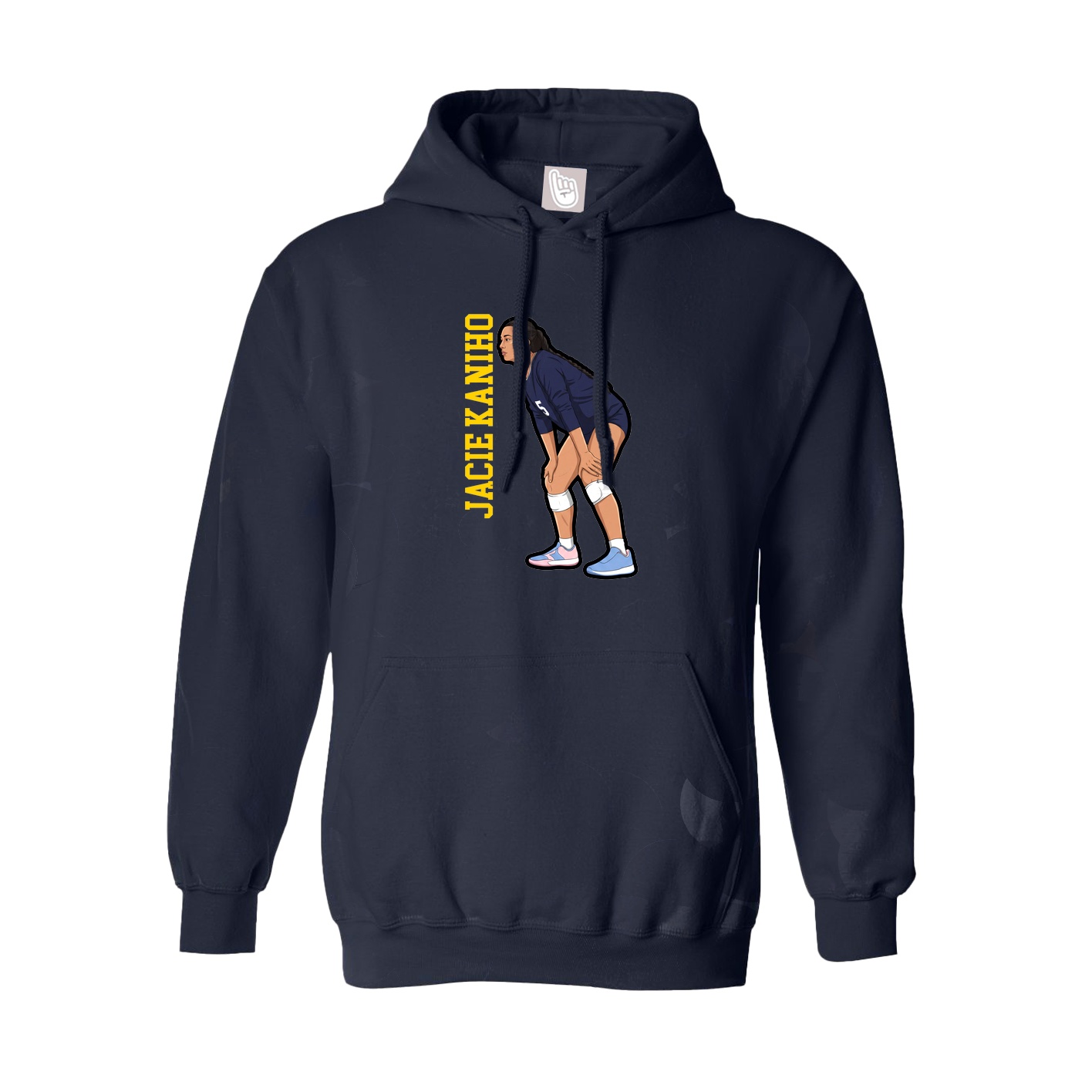 Youth Hoodie — Name Vertical in Navy