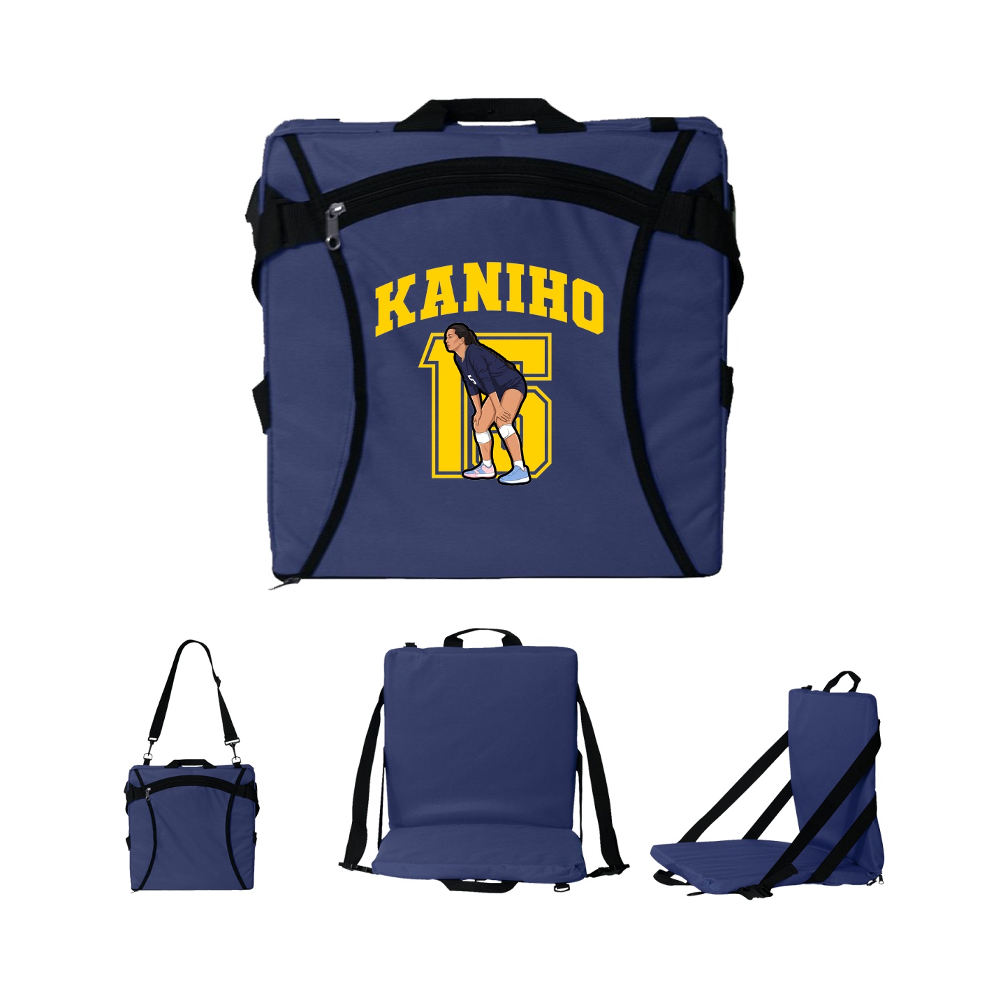 Folding Stadium Seat — Number in Navy