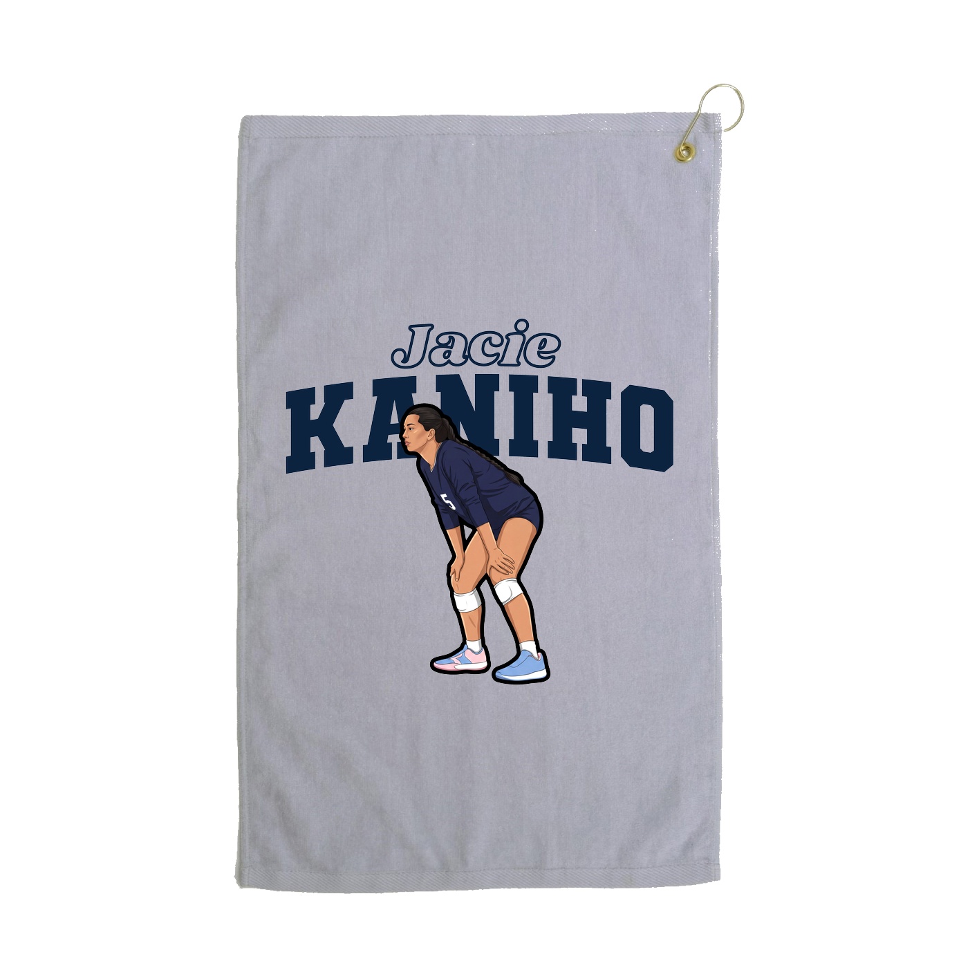 Golf Towel — Name Arch in Grey