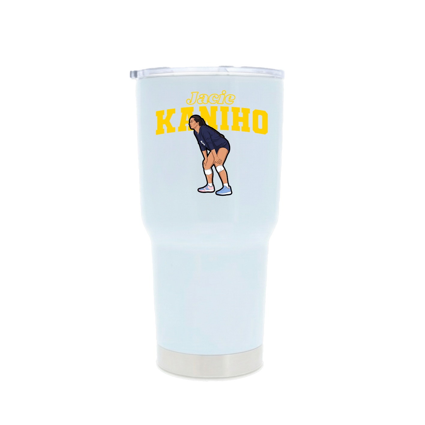 30oz Stainless Steel Tumbler — Name Arch in White