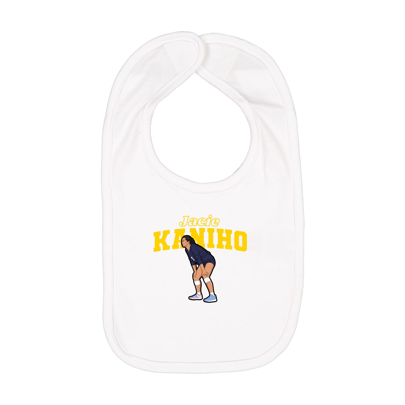 Infant Bib — Name Arch in White