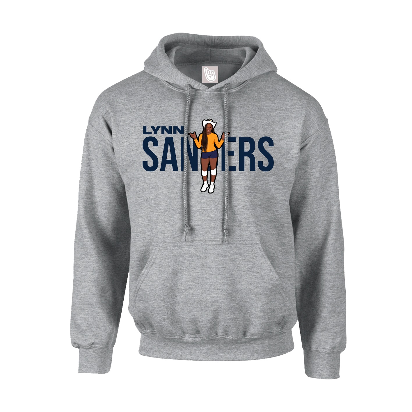 Youth Hoodie — Player Name in Grey