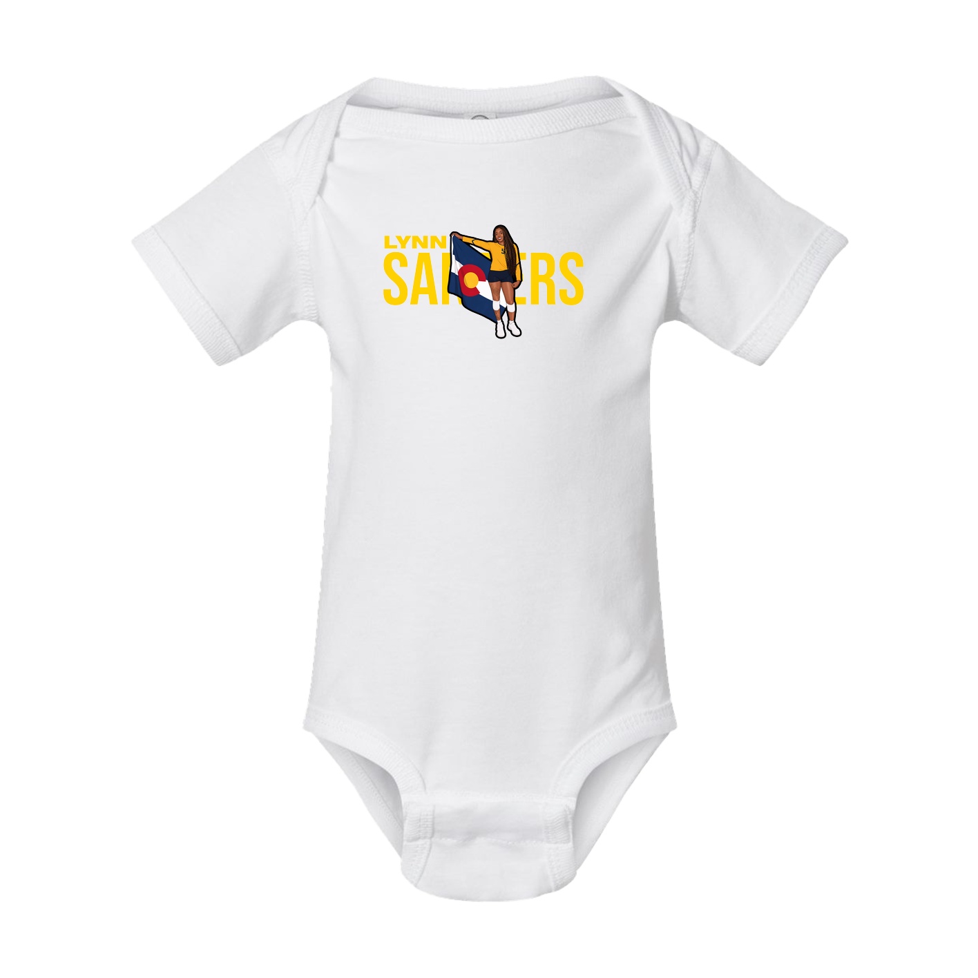 Baby Onesie — Player Name in White