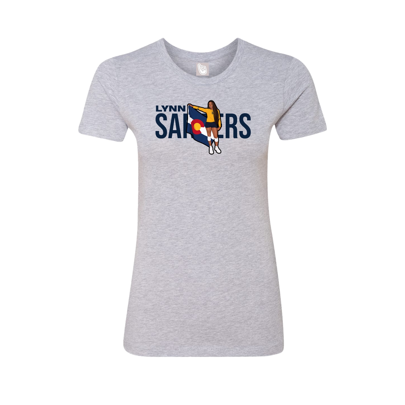 Fitted Women's Tee — Player Name in Grey