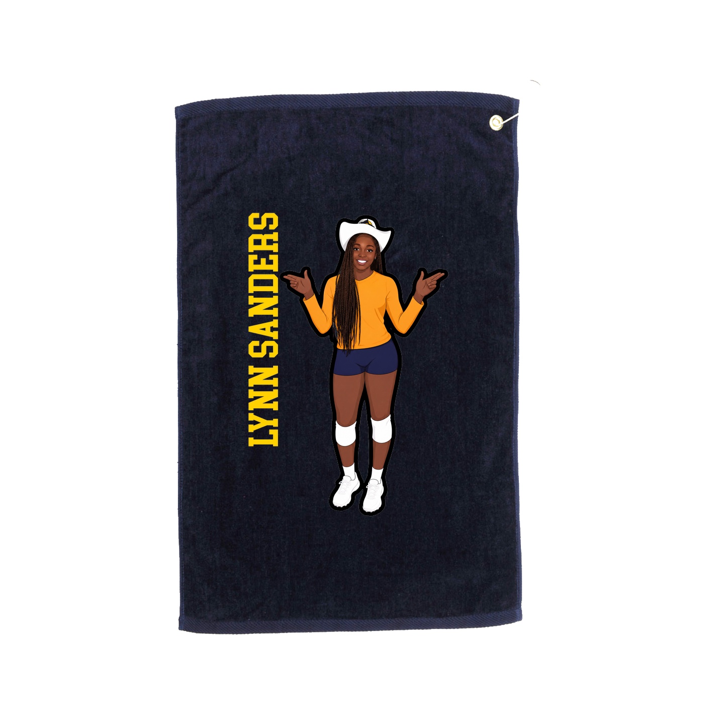 Golf Towel — Name Vertical in Navy