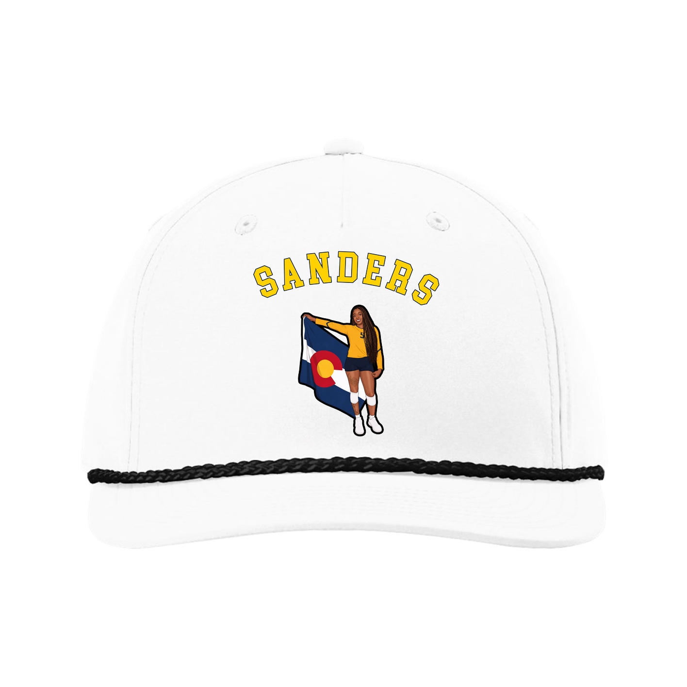 Five-Panel Classic Rope Cap — Shirsey Arch in White