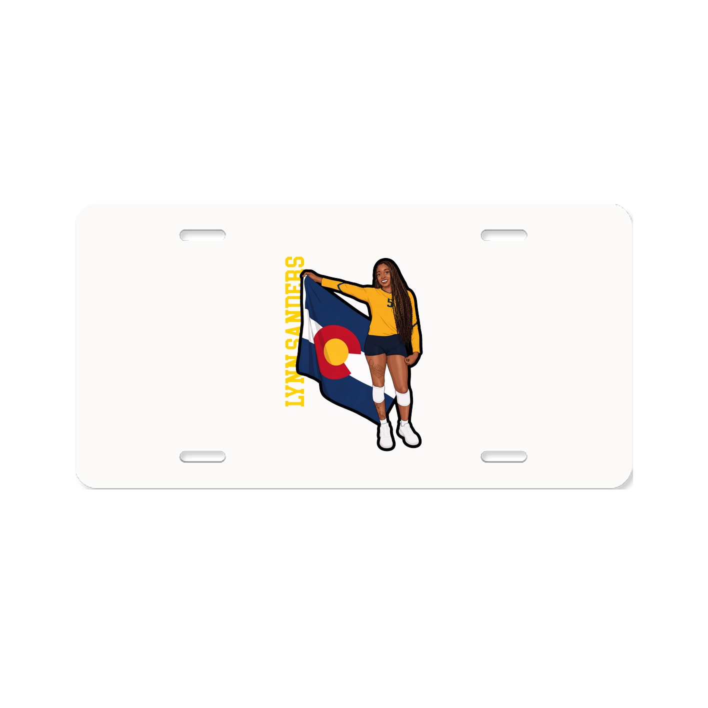 License Plate — Name Vertical in Classic