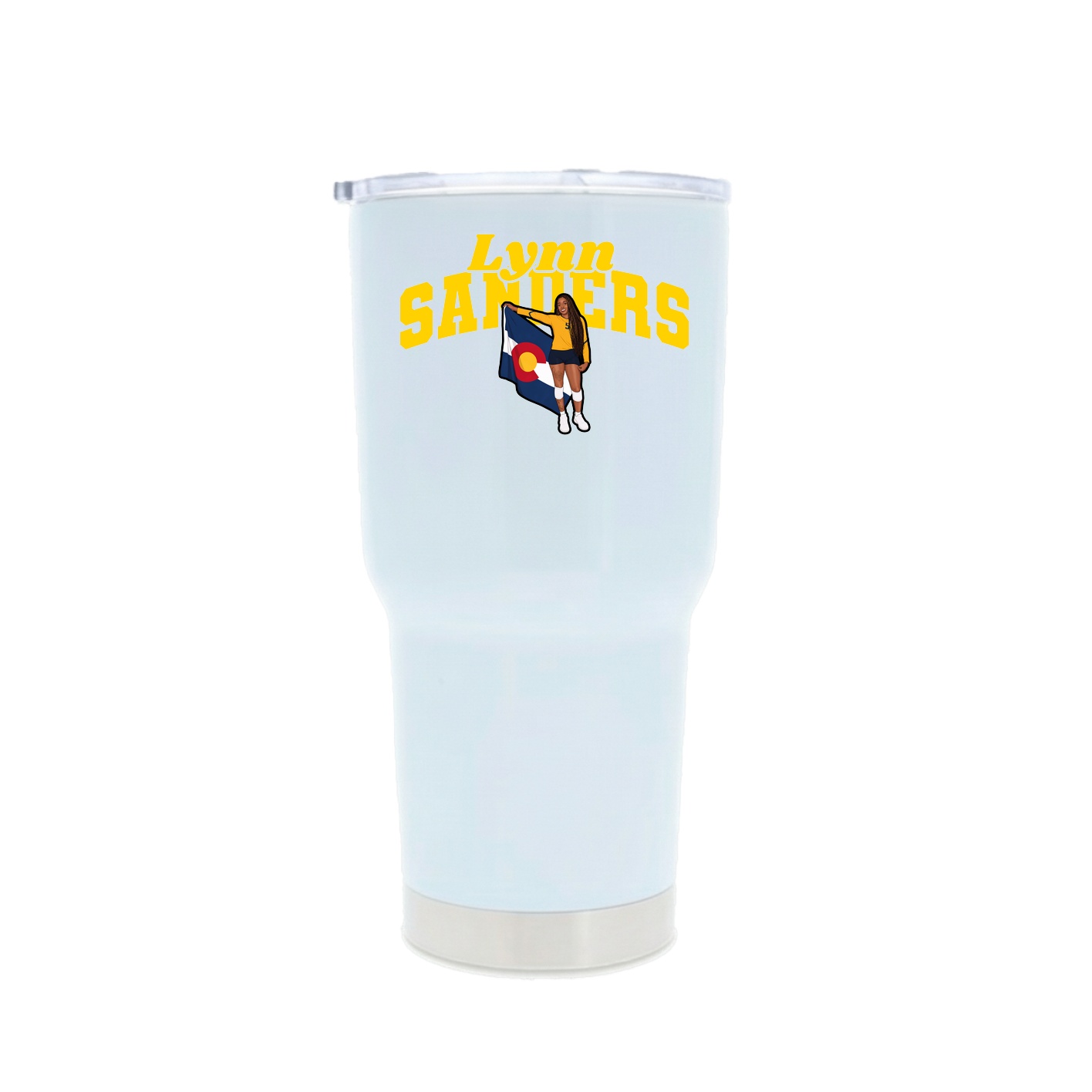 30oz Stainless Steel Tumbler — Signature Arch in White