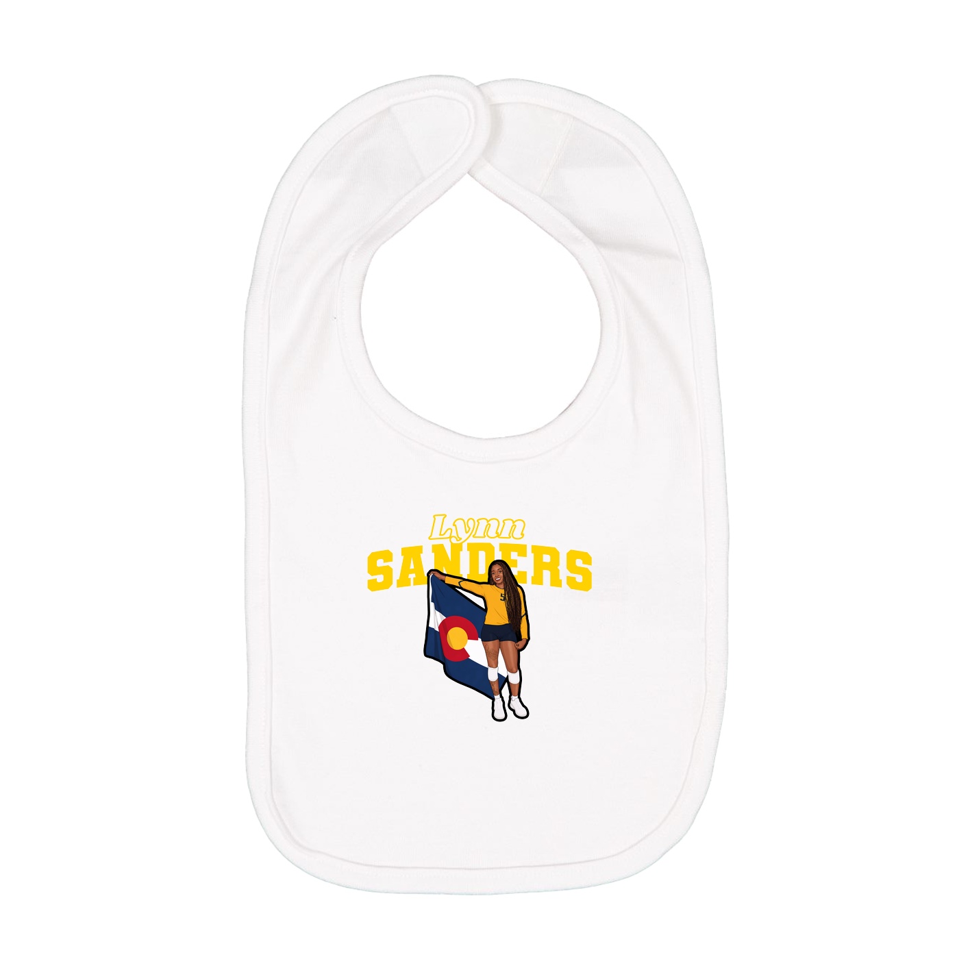 Infant Bib — Name Arch in White