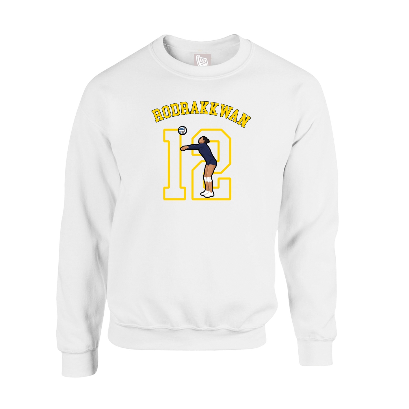 Fleece Crew — Shirsey Arch in White