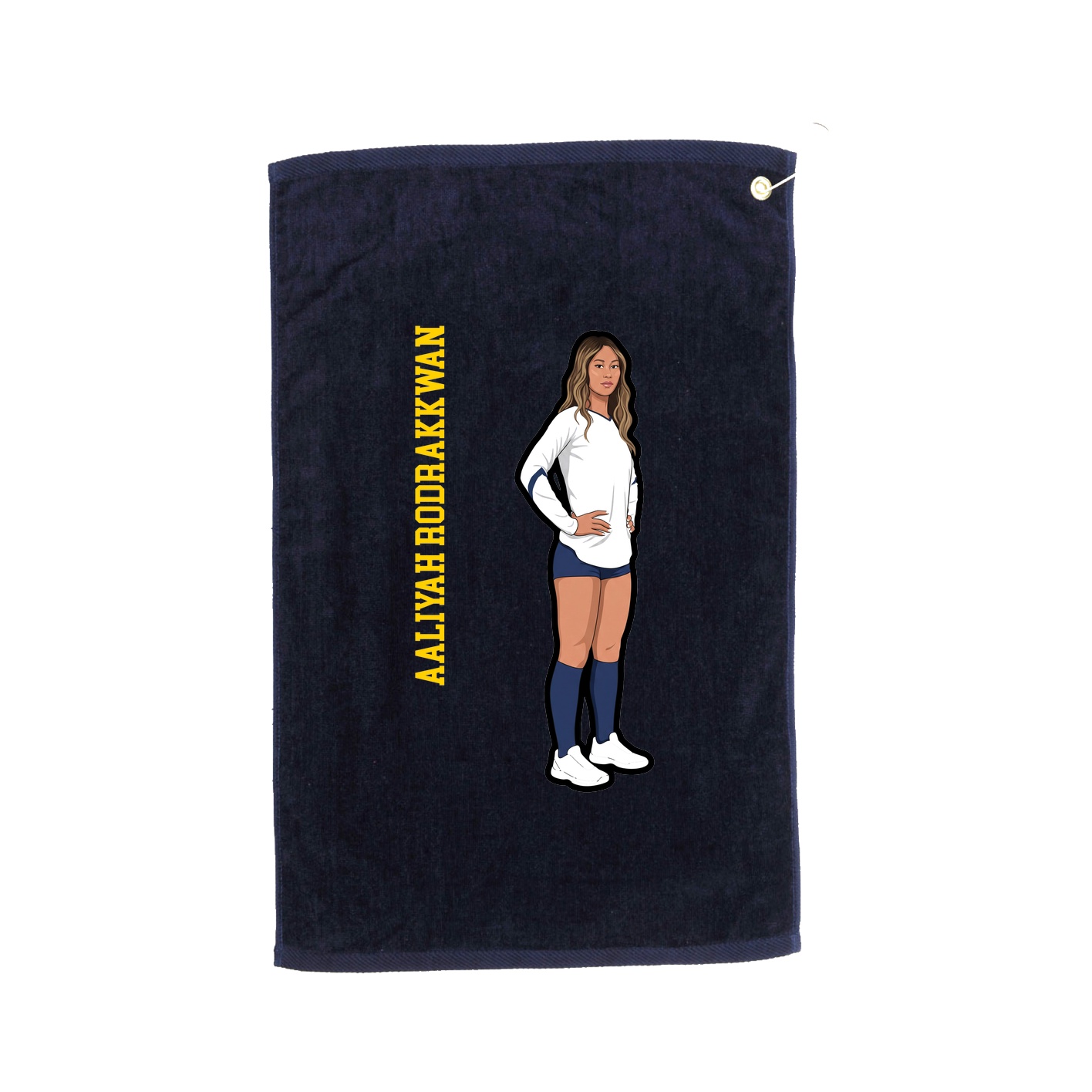 Golf Towel — Name Vertical in Navy