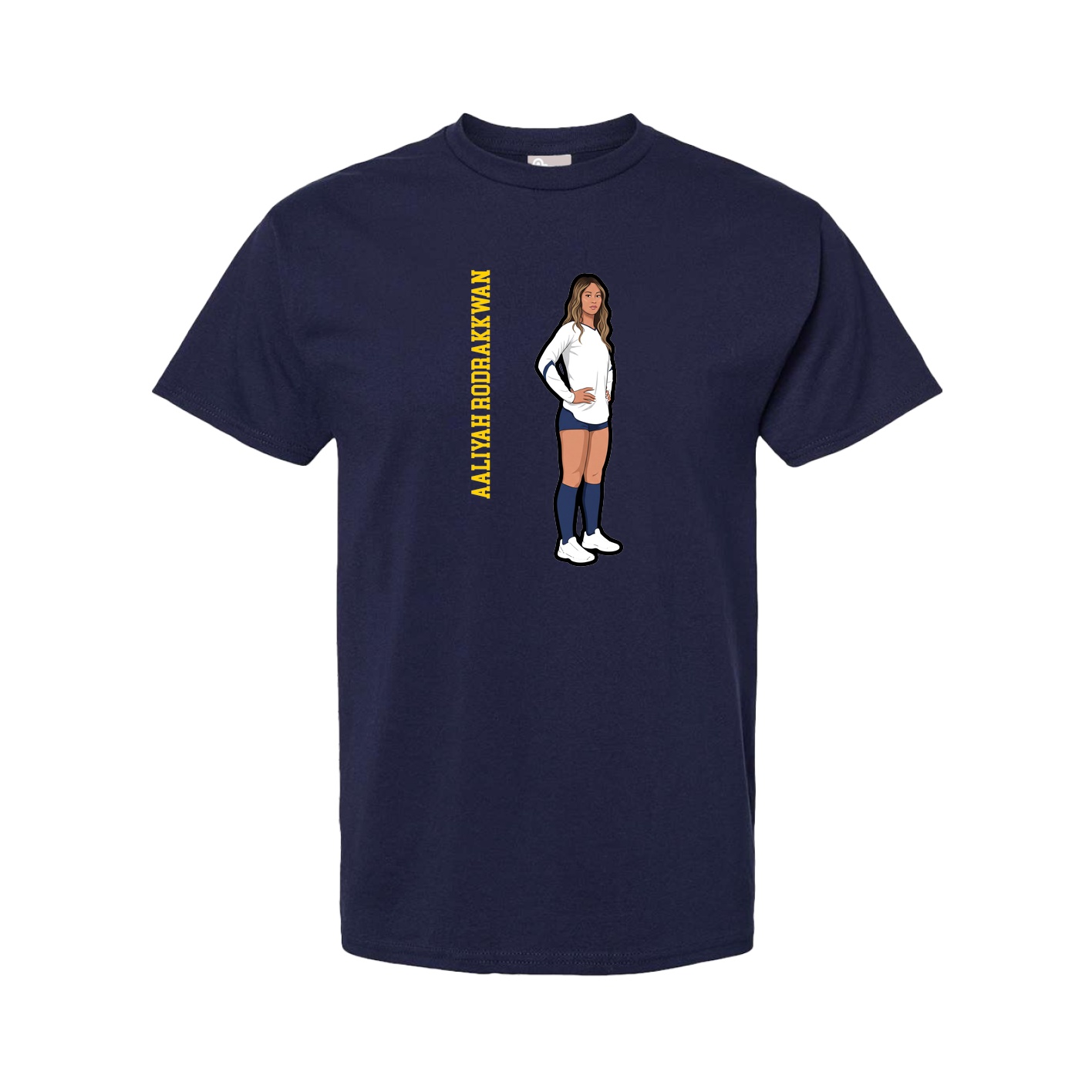 Tee — Name Vertical in Navy