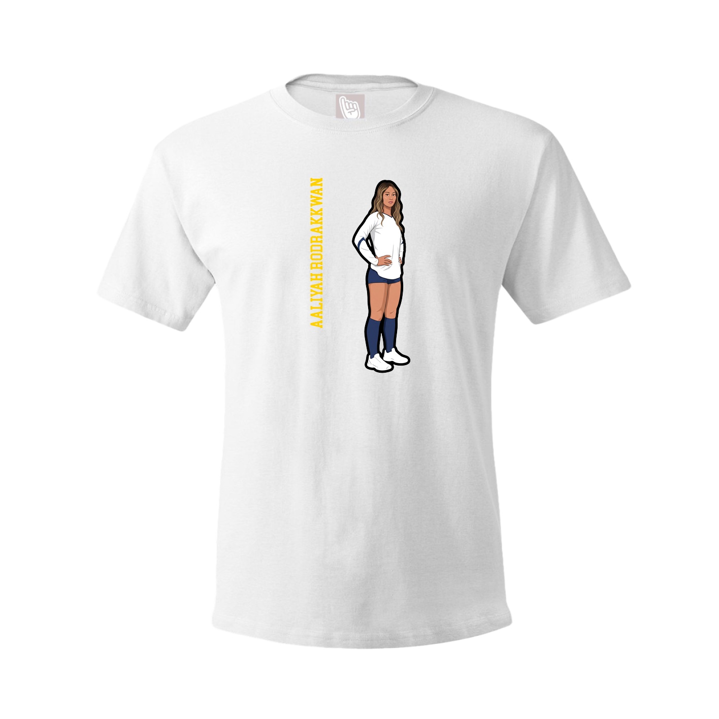 Youth Tee — Name Vertical in White