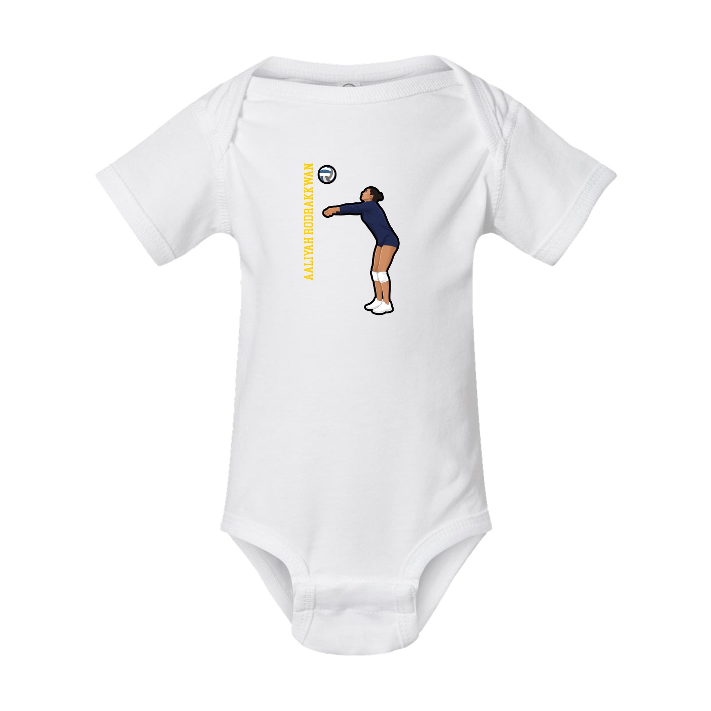 Baby Onesie — Name Vertical in White