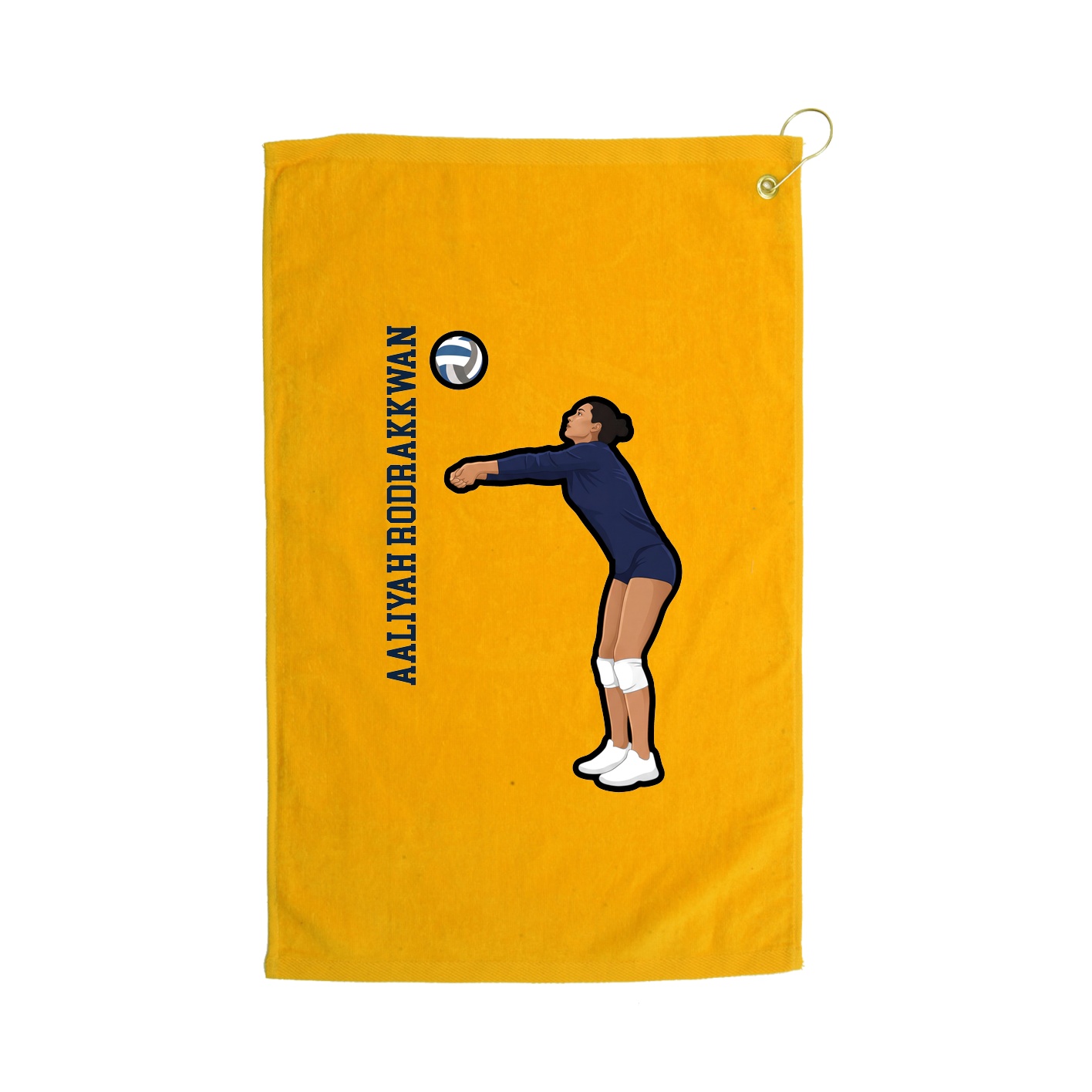 Golf Towel — Name Vertical in Gold